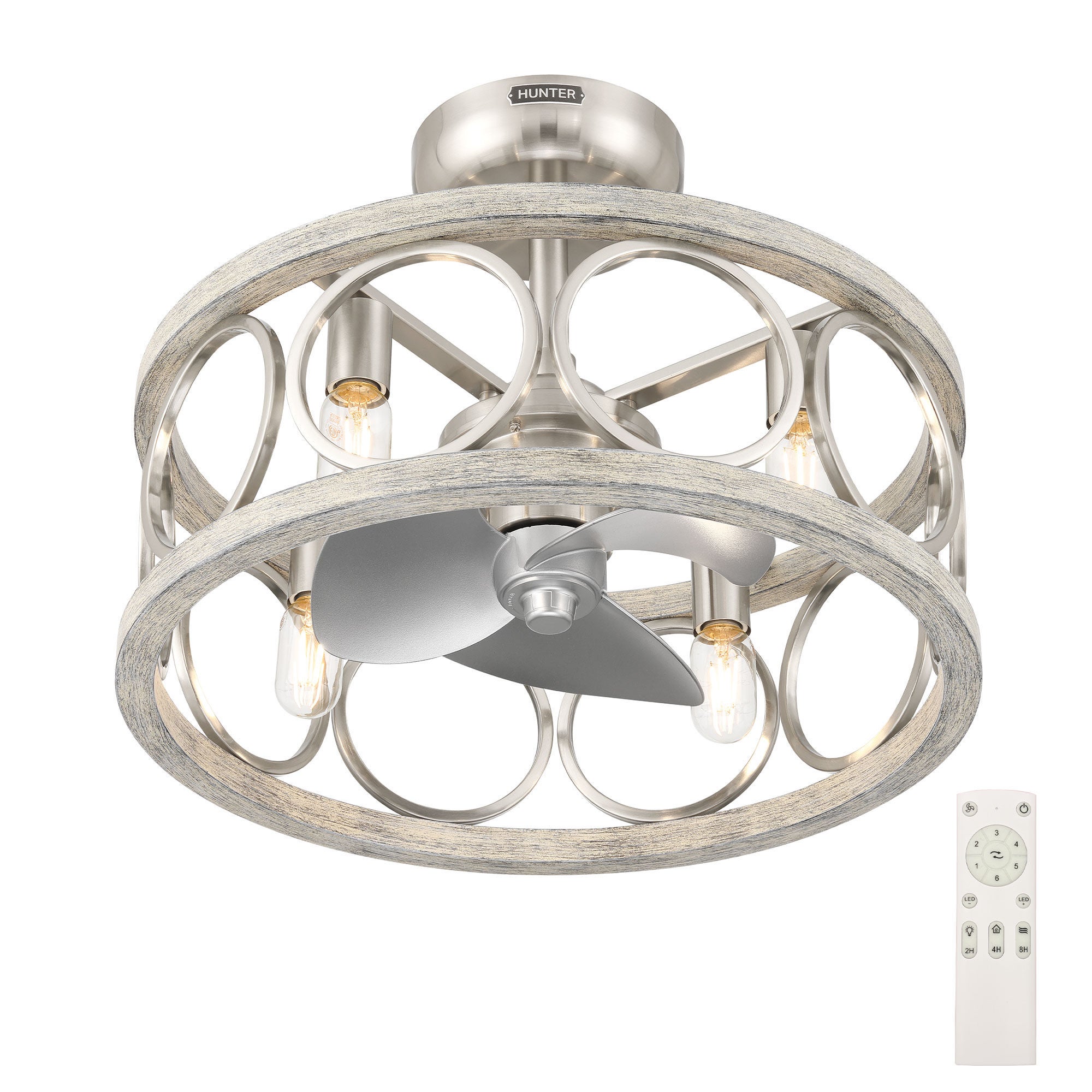 Haven 22 Inch Chandelier Ceiling Fan with Light Kit,
