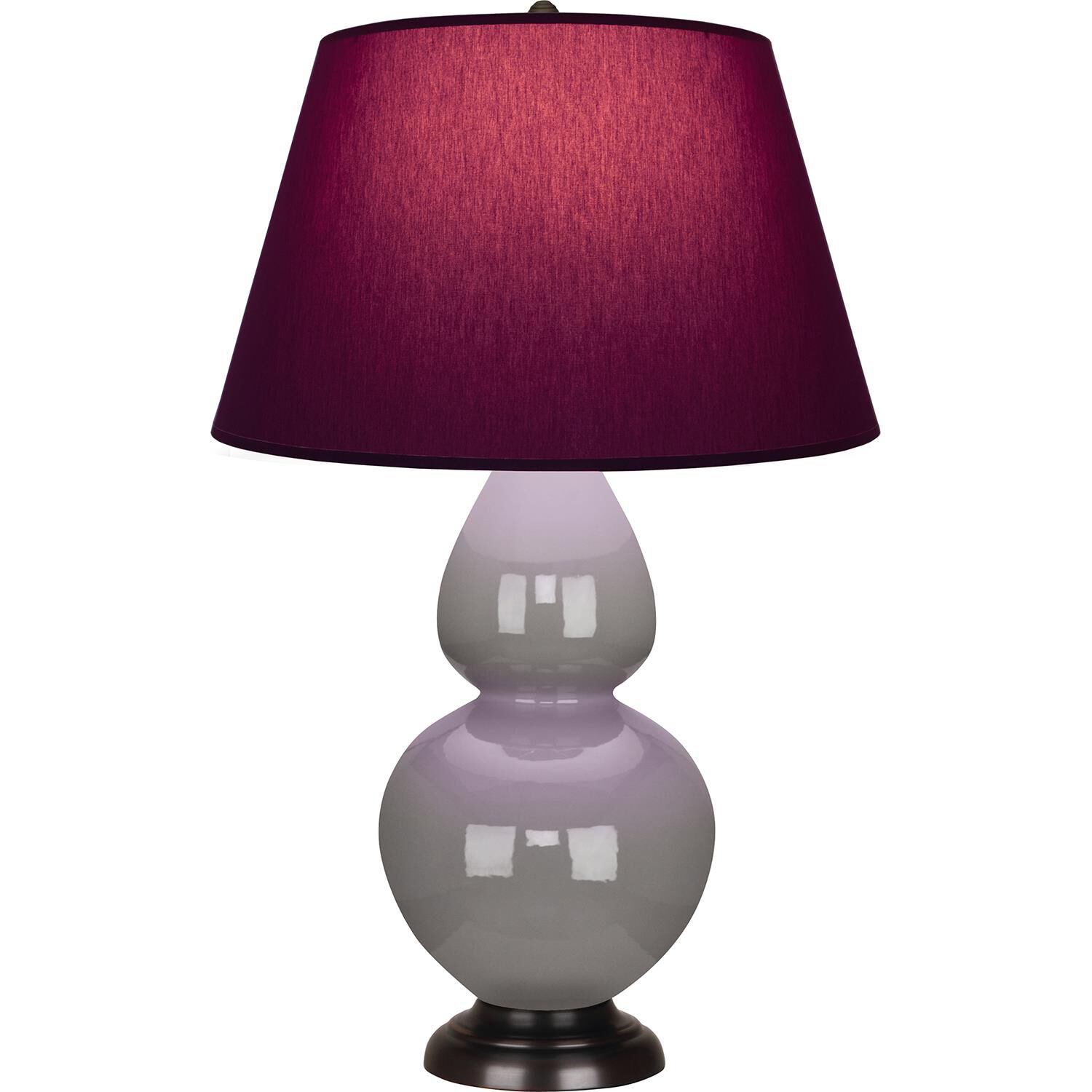 Shown in Smokey Taupe finish and Plum and Lavender shade and Deep Patina Bronze accent