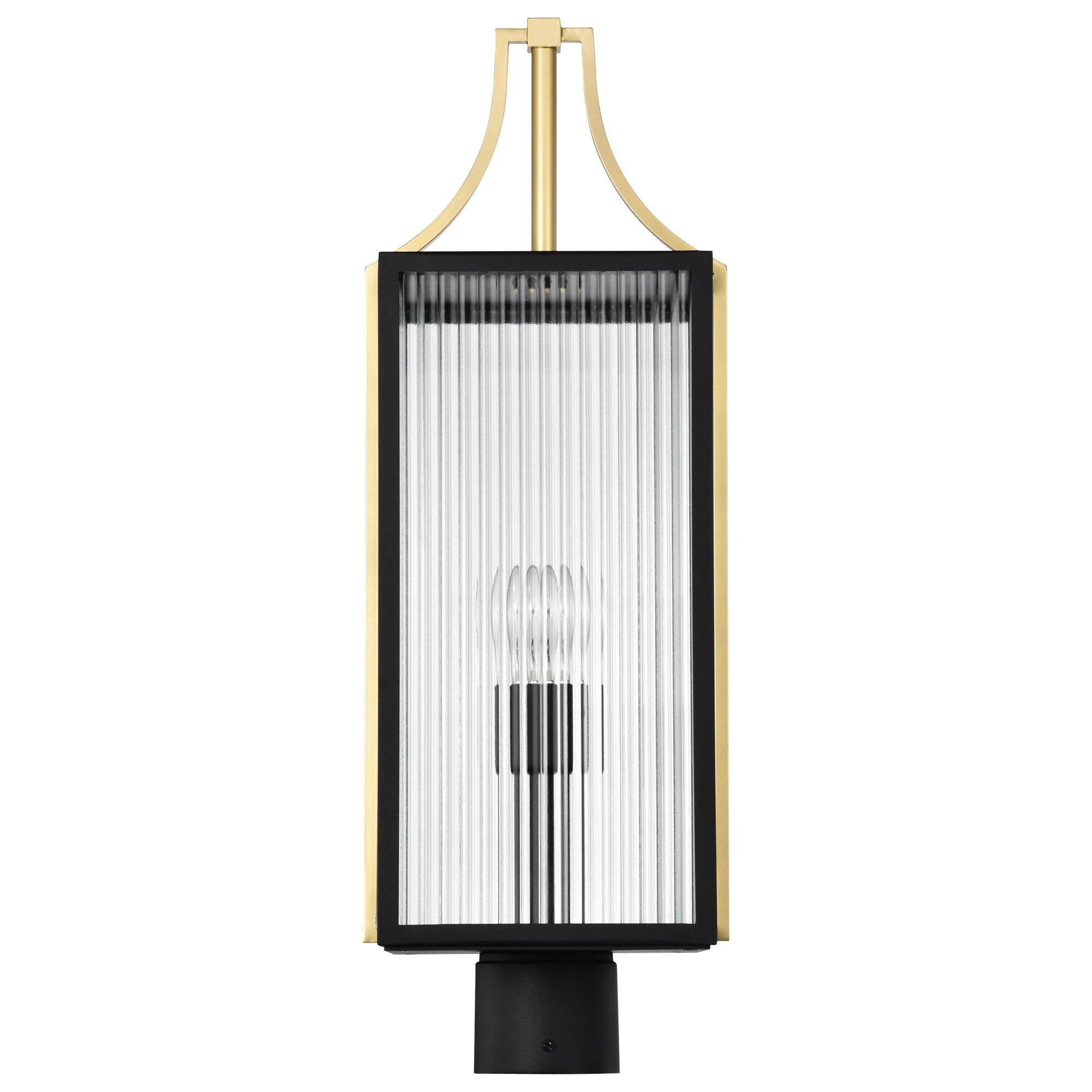 Shown in Black and Gold finish and Clear glass