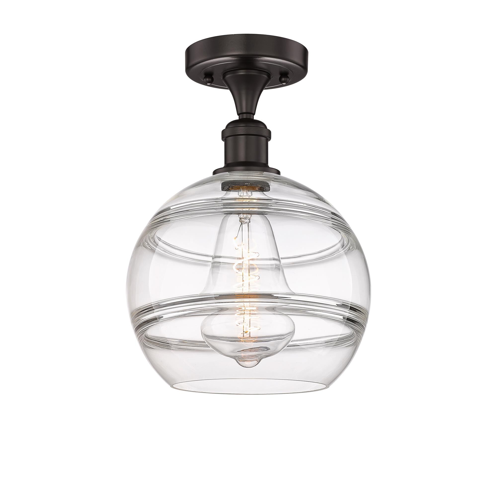 Shown in Oil Rubbed Bronze finish and Clear glass