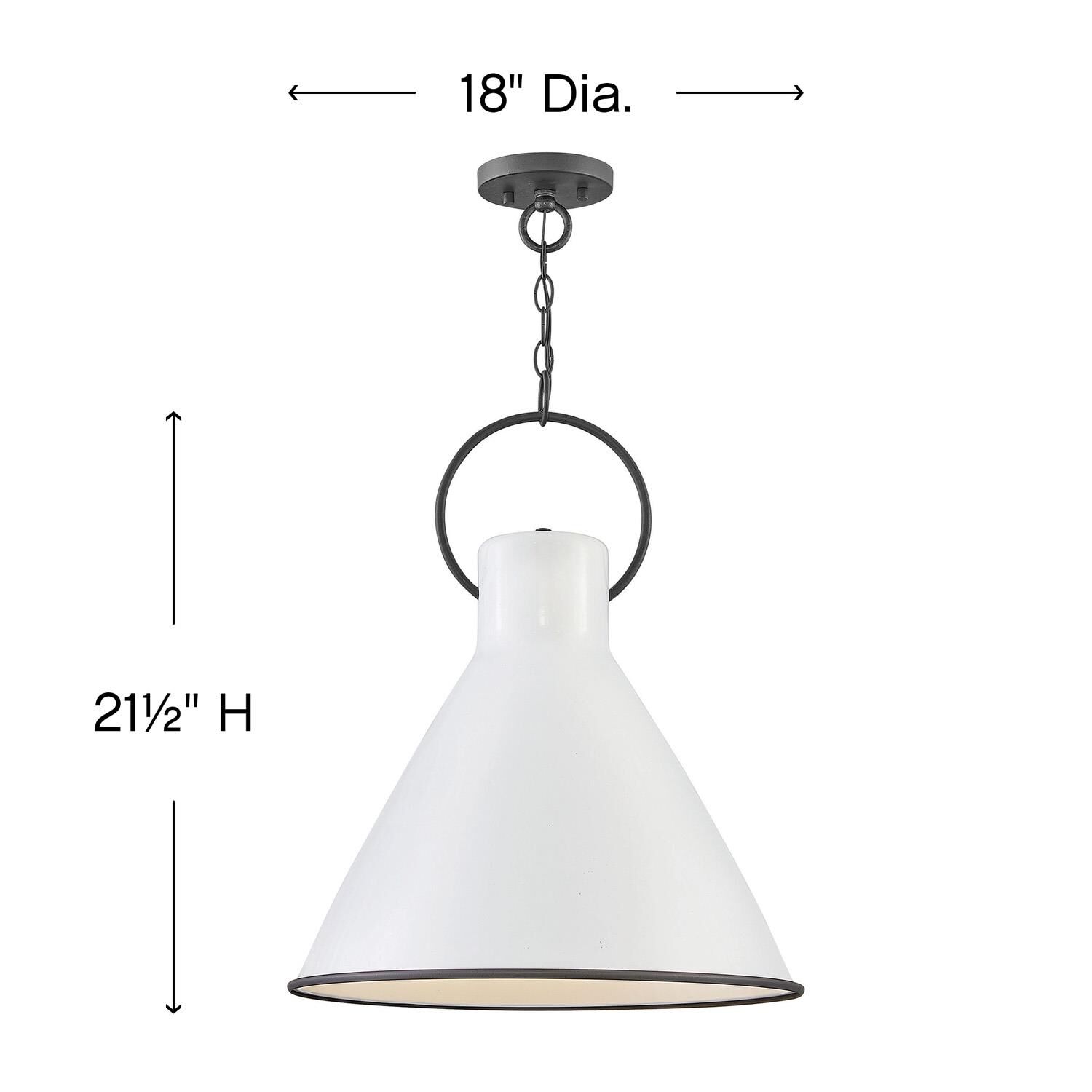 Shown in Polished White finish and Metal shade and Distressed Black accent