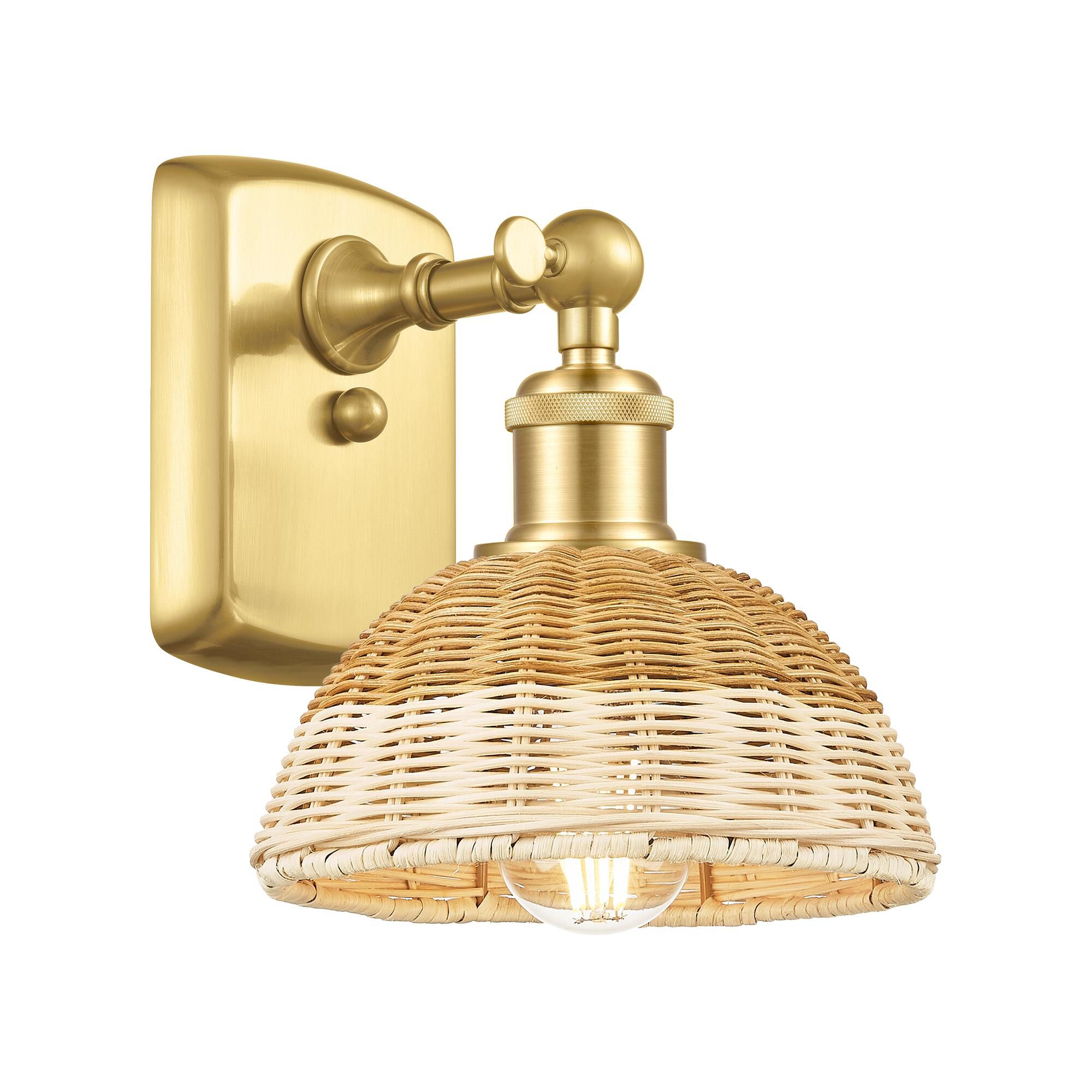 Shown in Satin Gold finish and Natural shade
