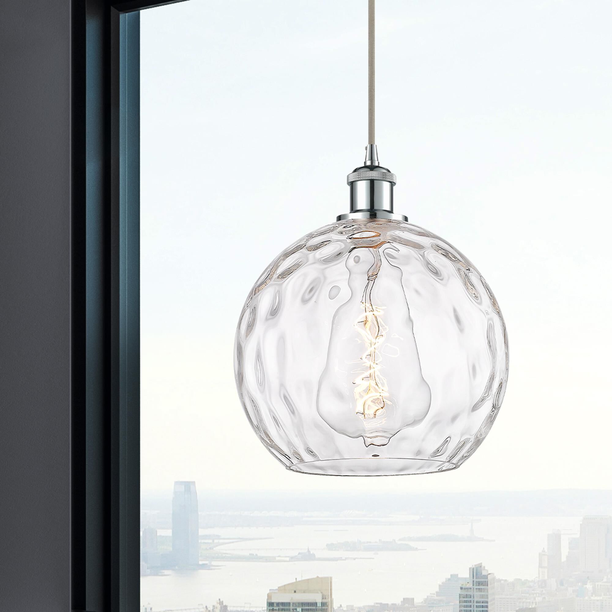 Shown in Polished Chrome finish and Clear glass