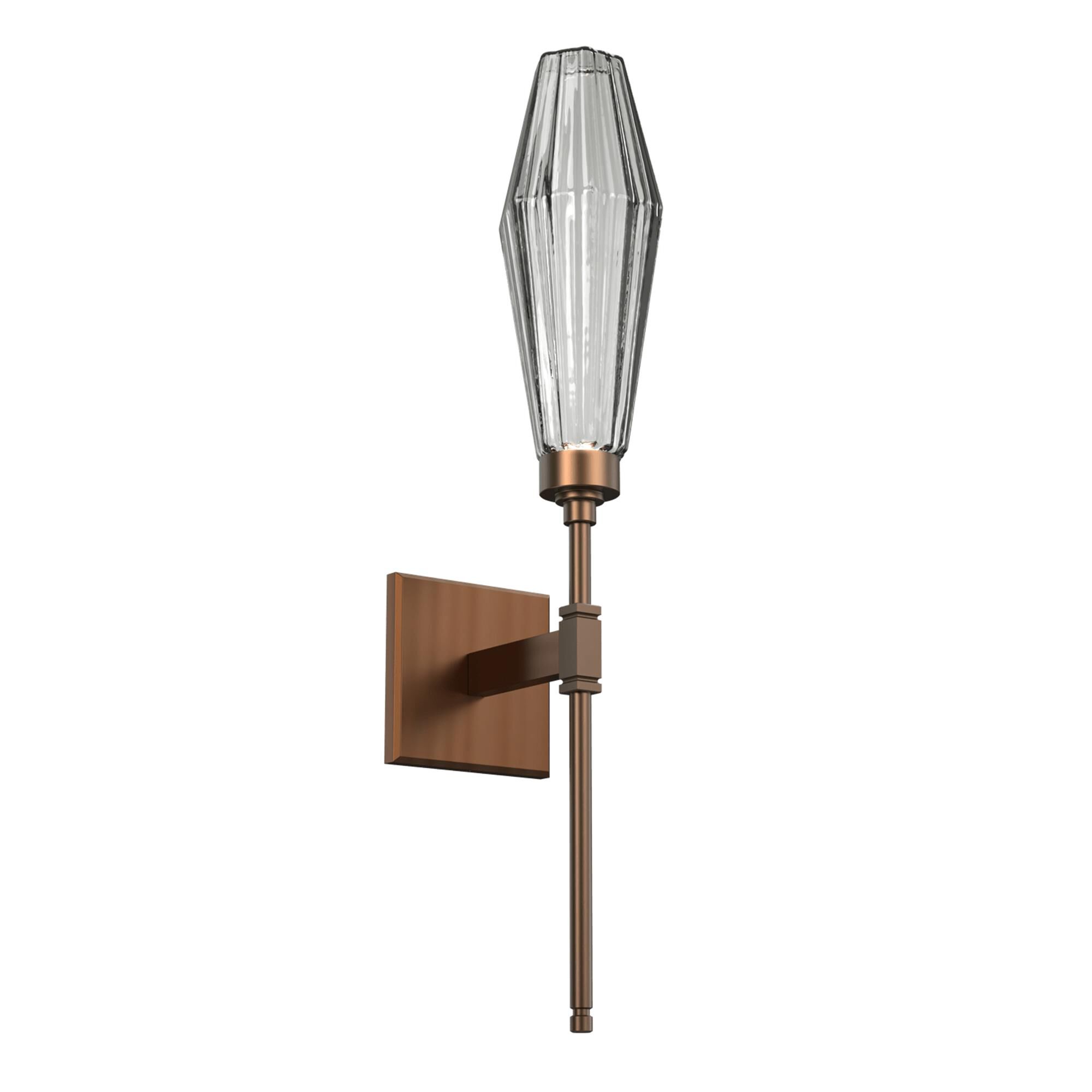 Shown in Oil Rubbed Bronze finish and Optic Rib Smoke glass