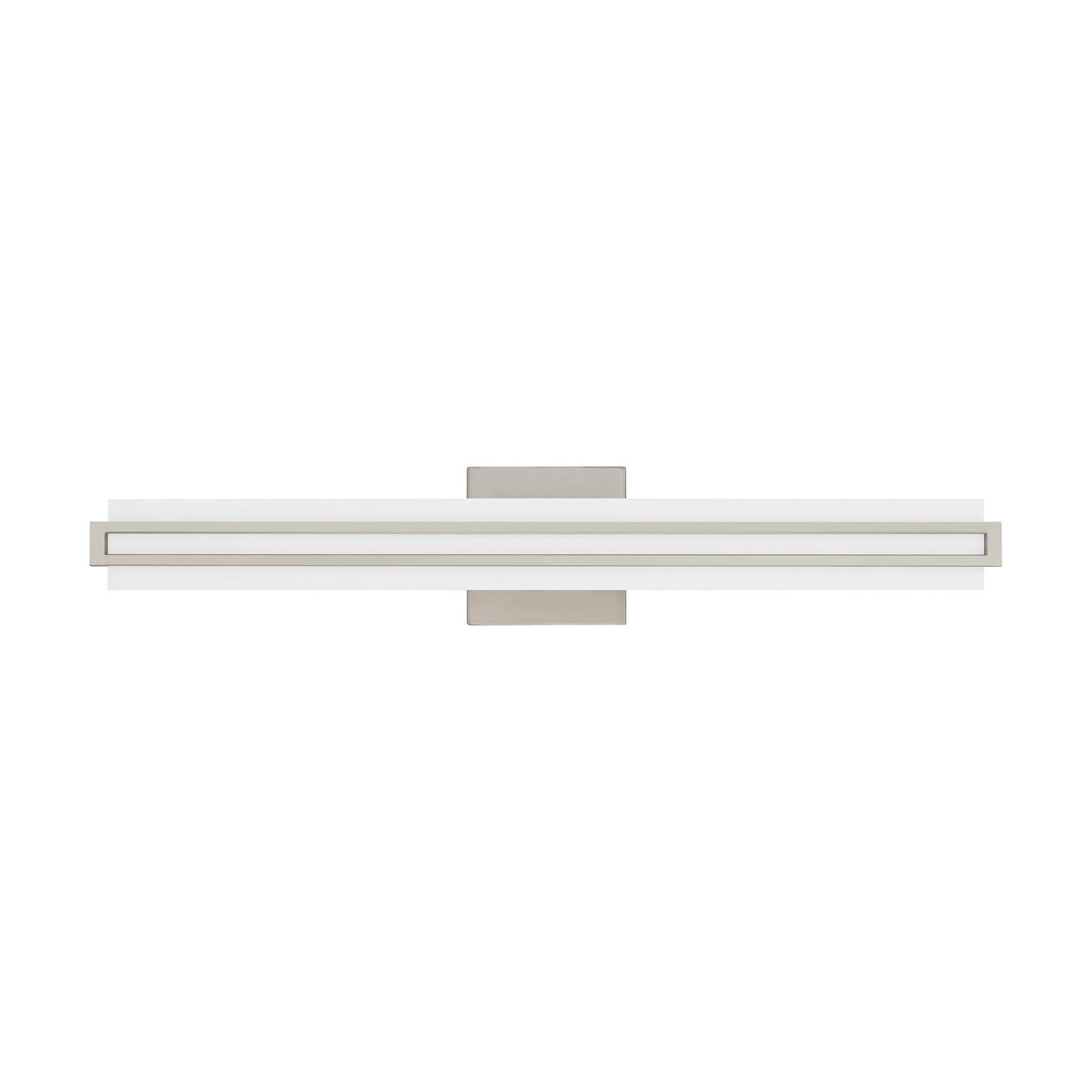 Shown in Brushed Nickel finish and Satin White Acrylic shade