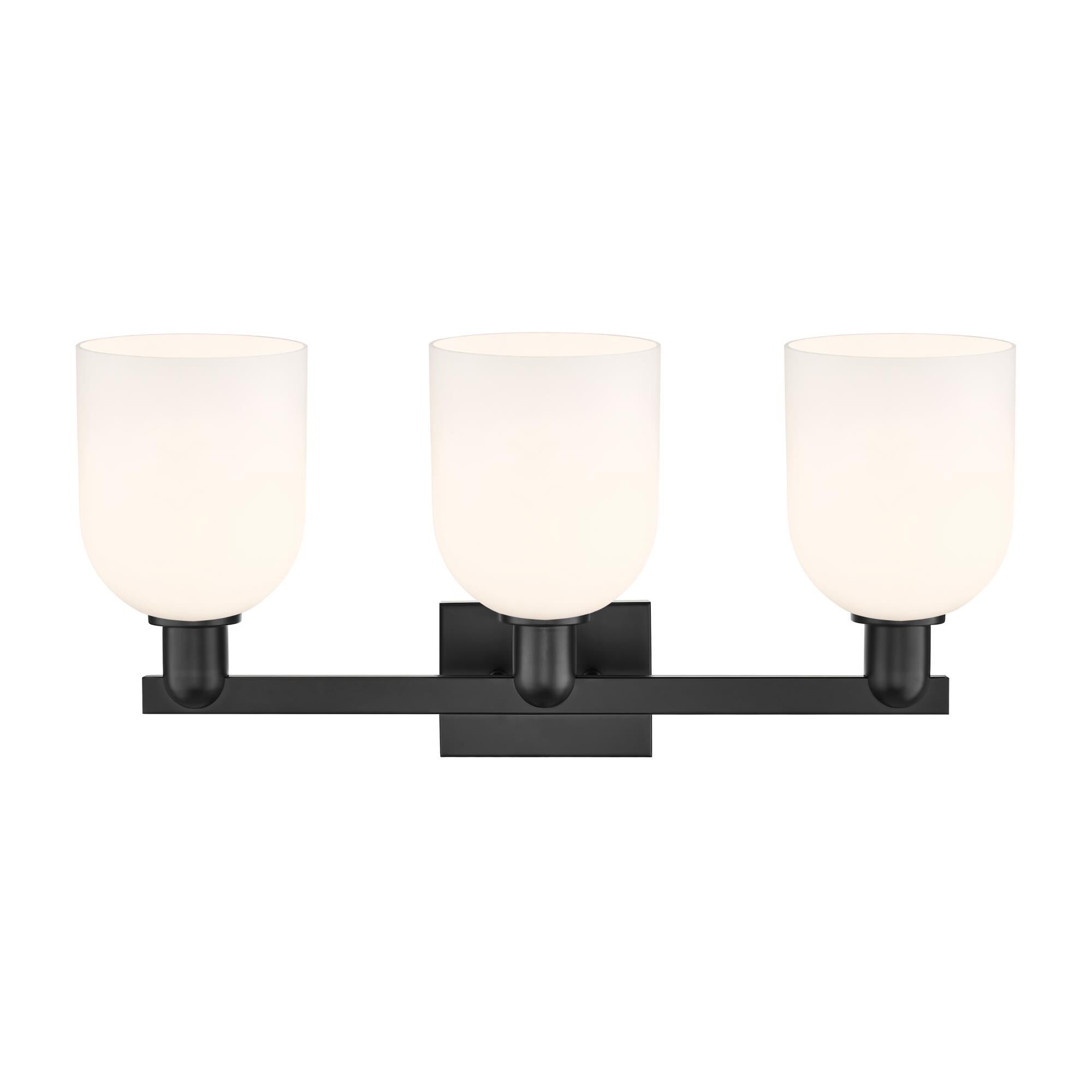 Shown in Matte Black finish and White glass