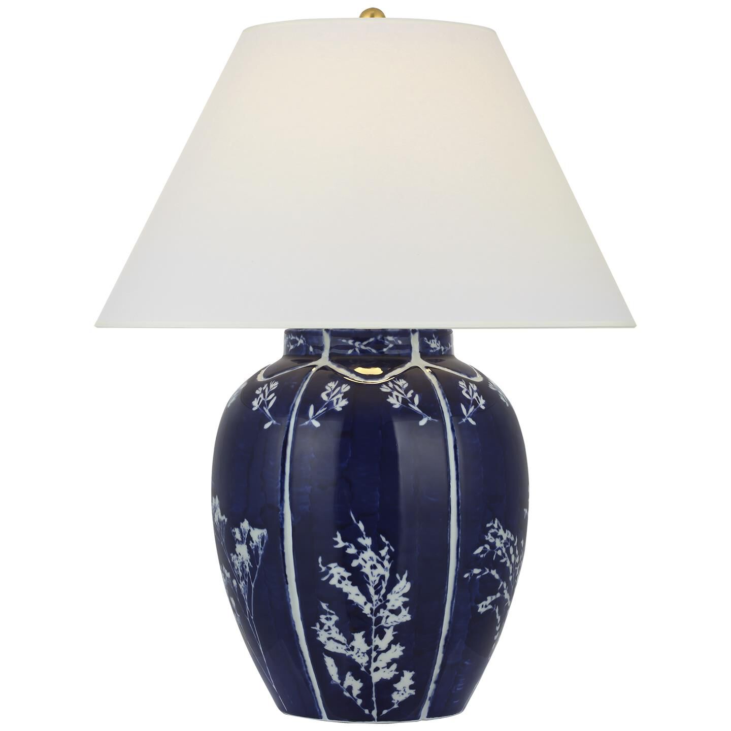 Shown in Cornflower Blue and White Porcelain finish and White Paper shade