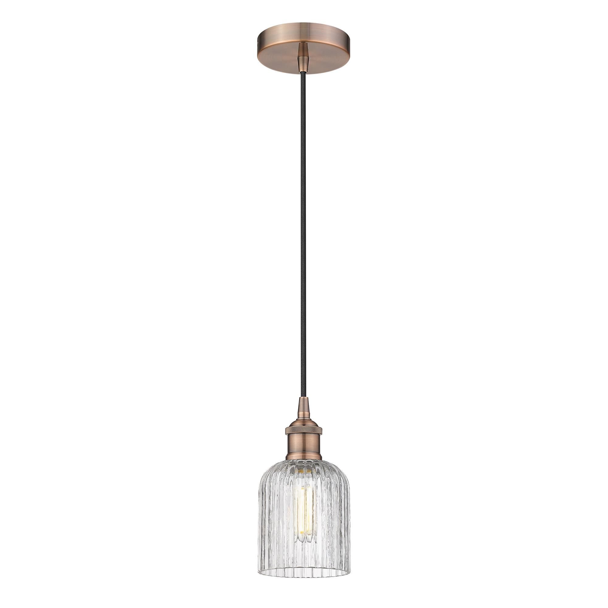 Shown in Antique Copper finish and Clear glass