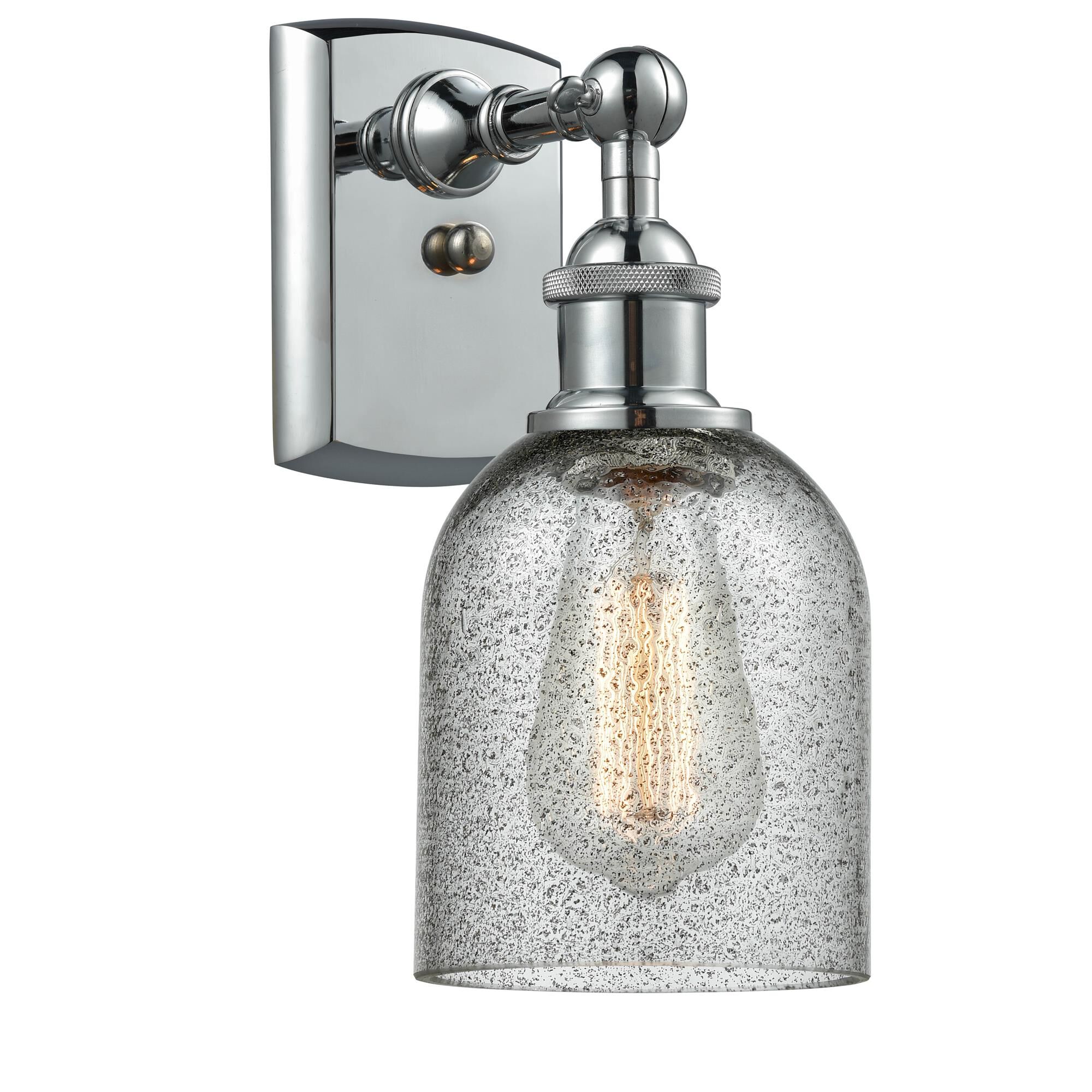 Shown in Polished Chrome finish and Charcoal glass