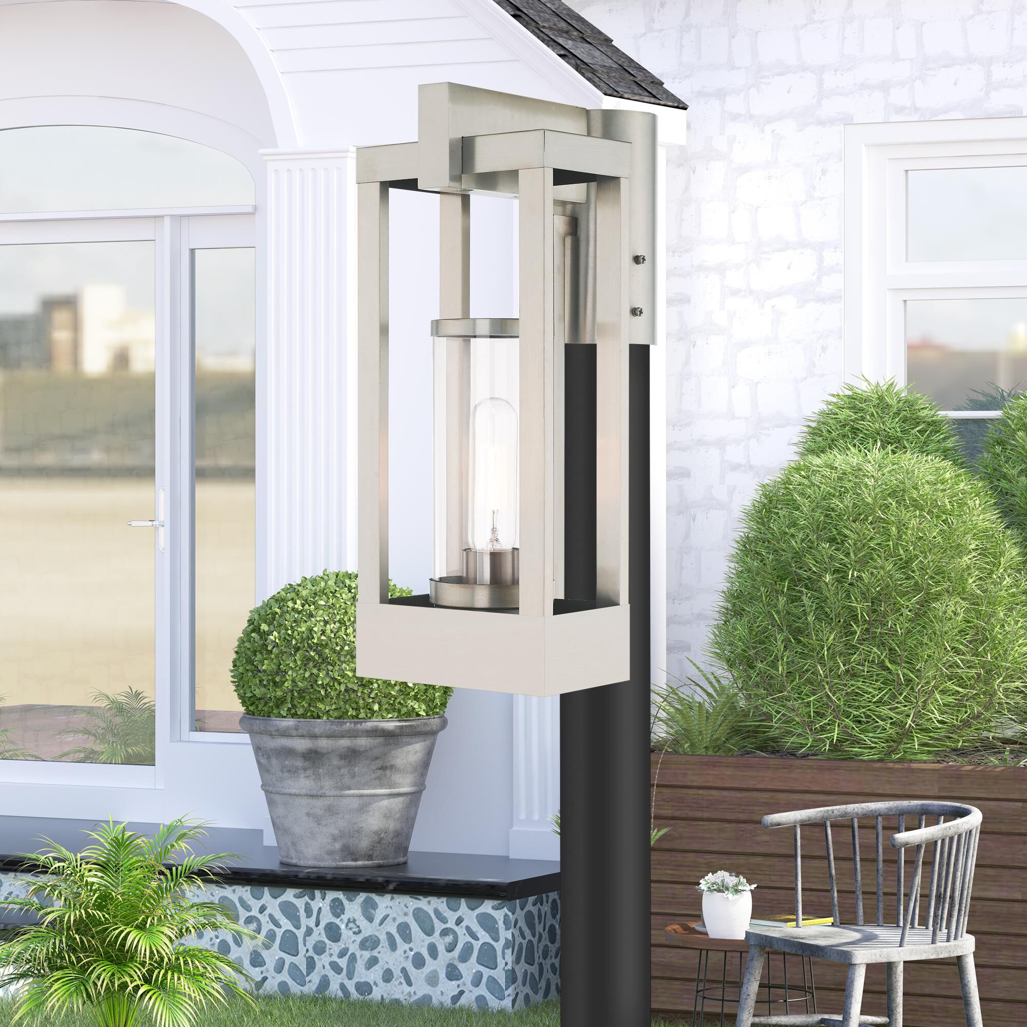 Livex Lighting Delancey 15 Inch Tall Outdoor Post Lamp