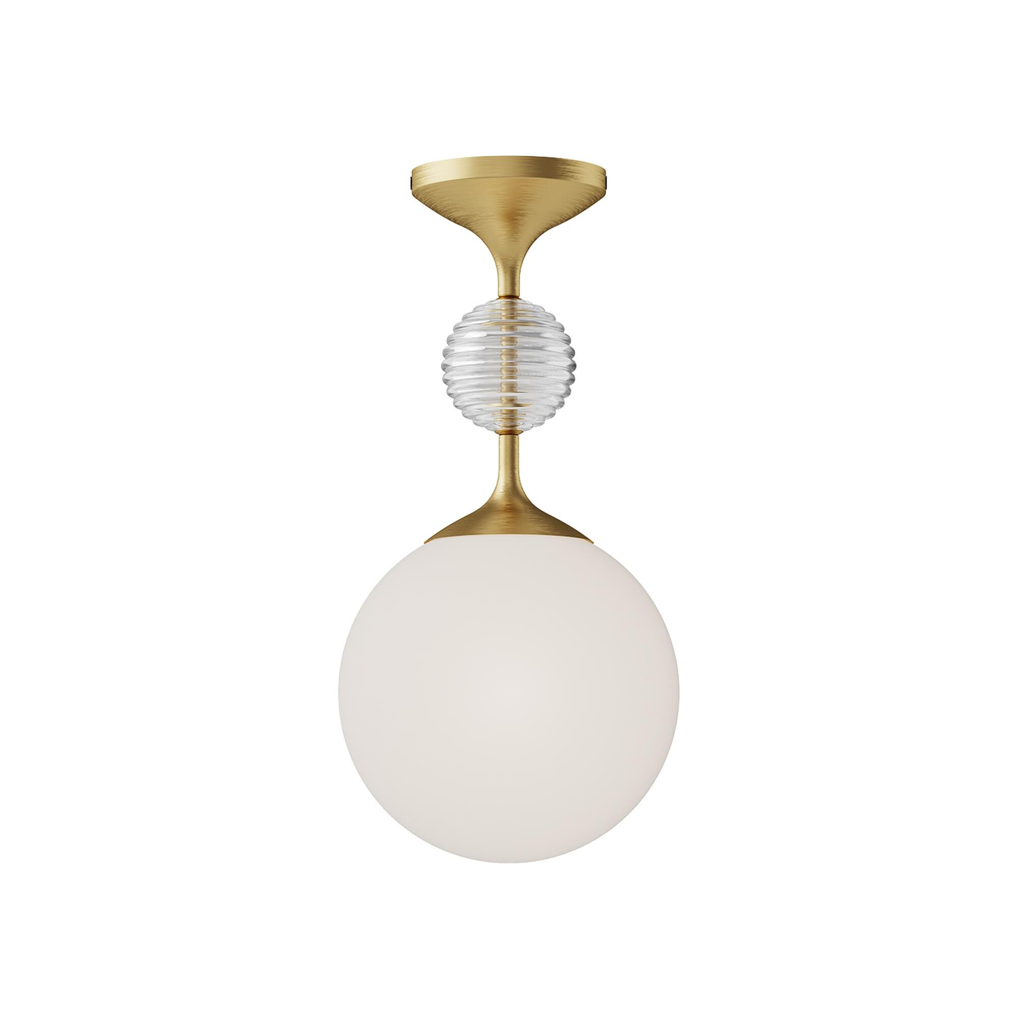 Shown in Brushed Gold/Opal Glass finish