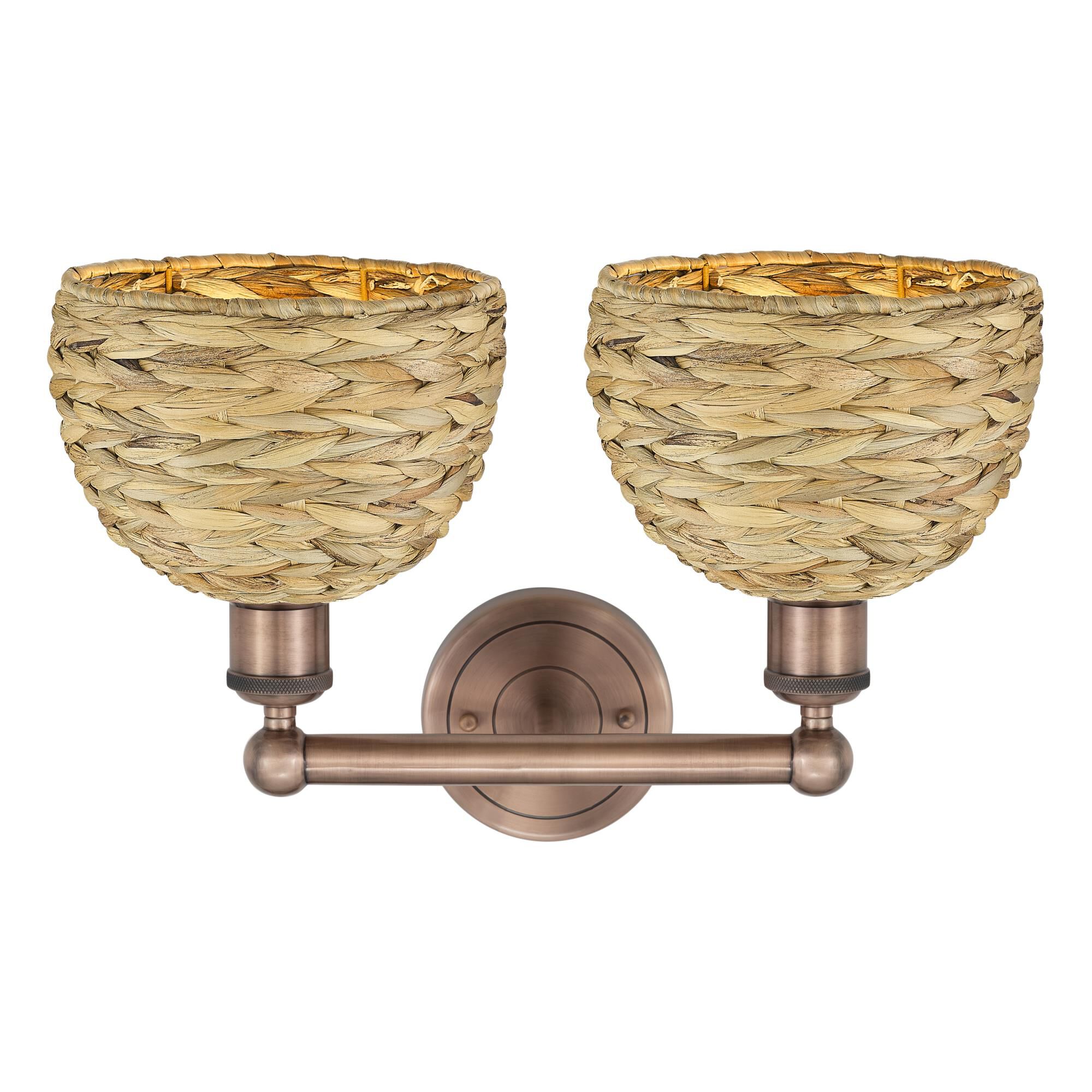 Shown in Antique Copper finish and Natural shade