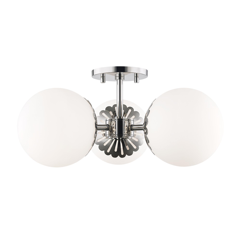 Paige 16 Inch 3 Light Semi Flush Mount by Mitzi