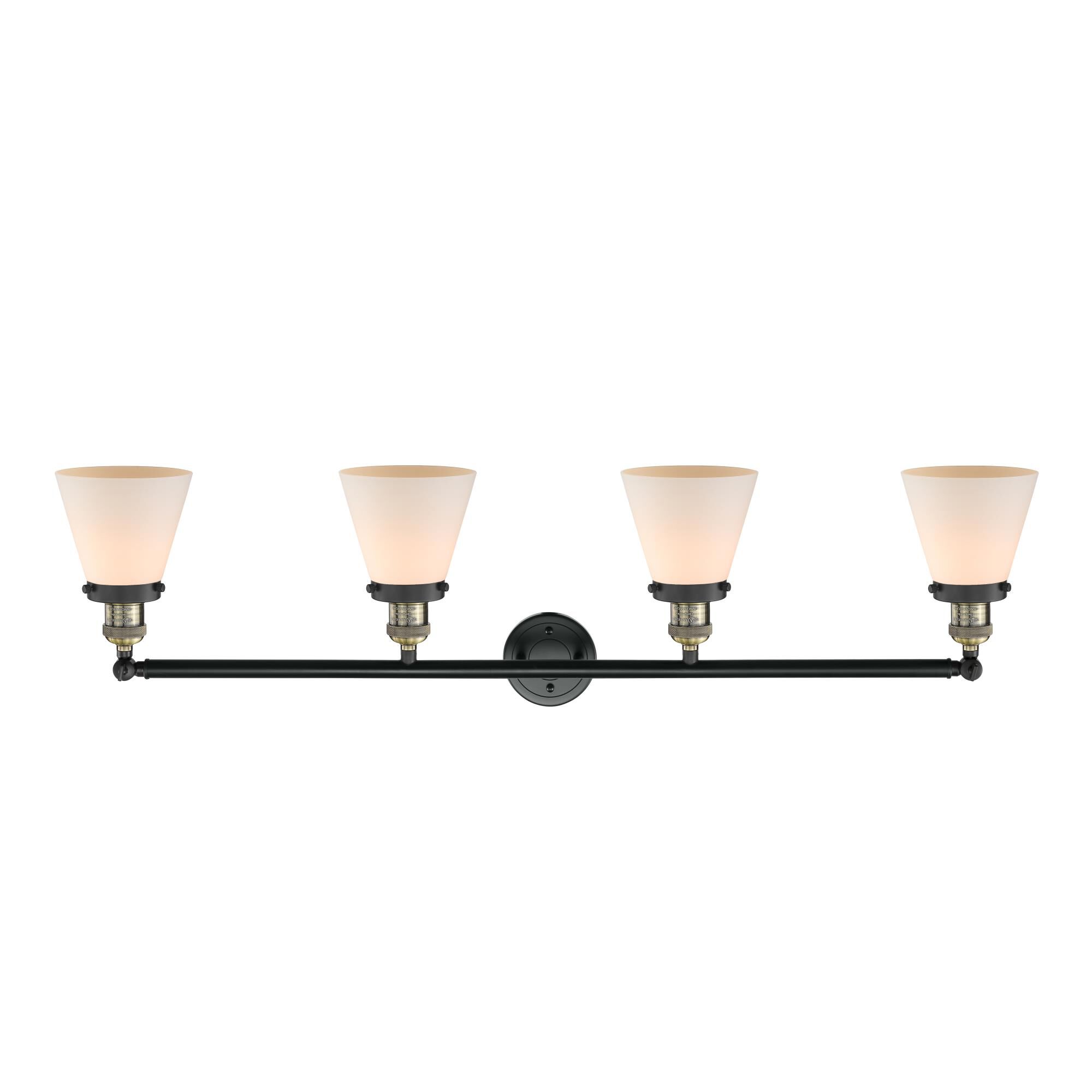 Shown in Black Antique Brass finish and Matte White Cased glass