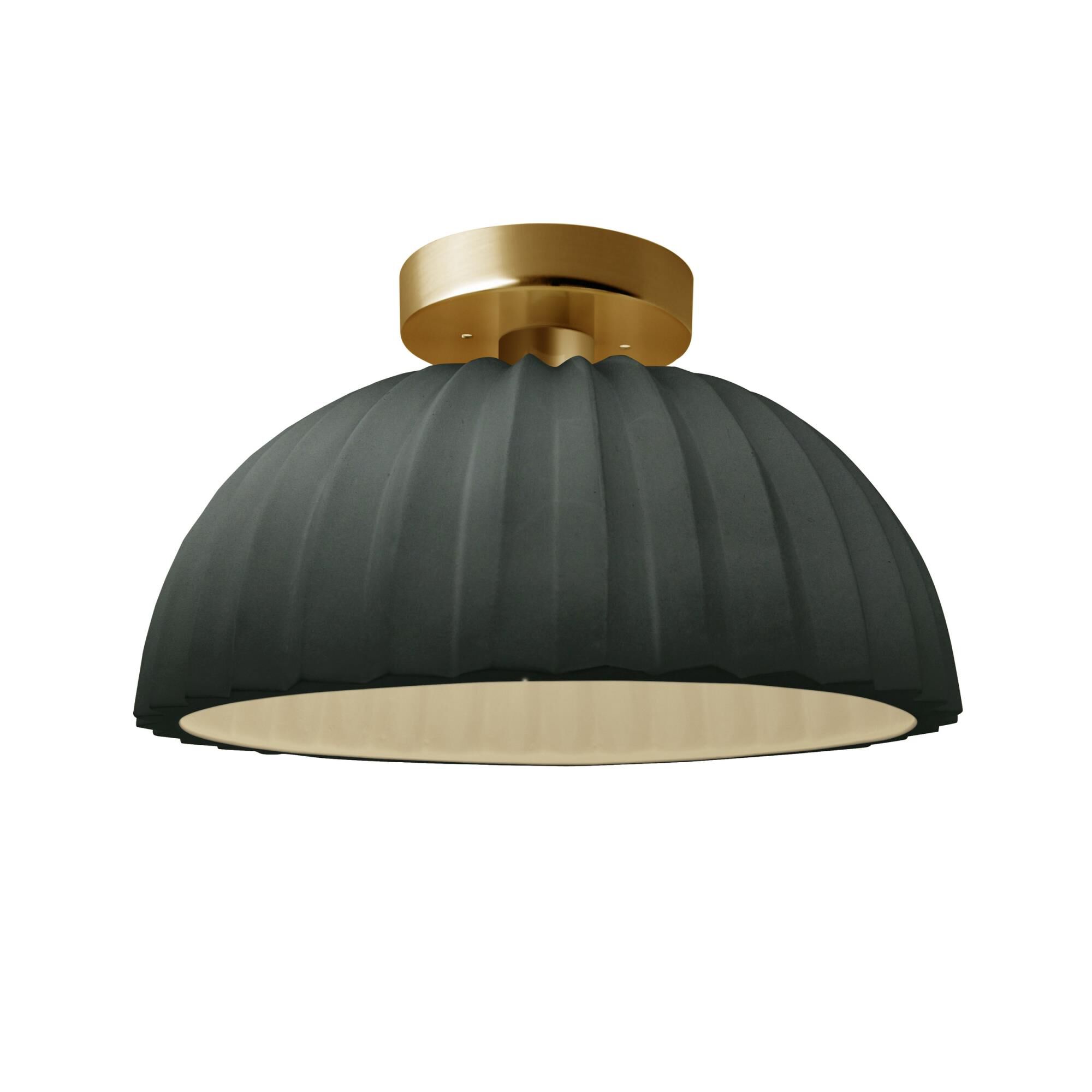 Pleated Dome 13 Inch Semi Flush Mount by Justice Design Group