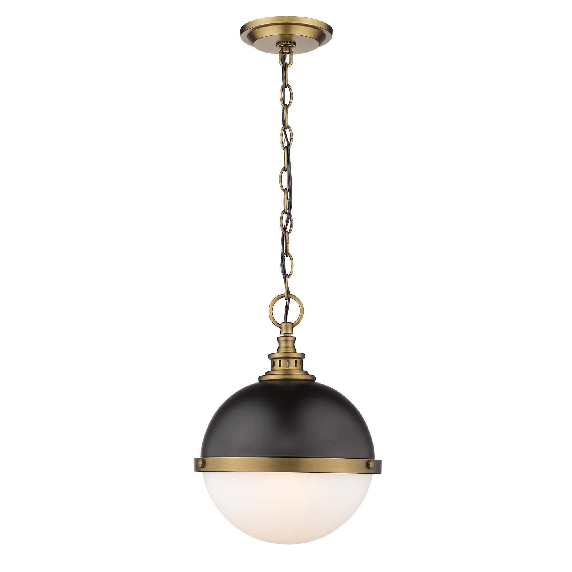 Shown in Matte Black + Factory Bronze finish and Glass shade