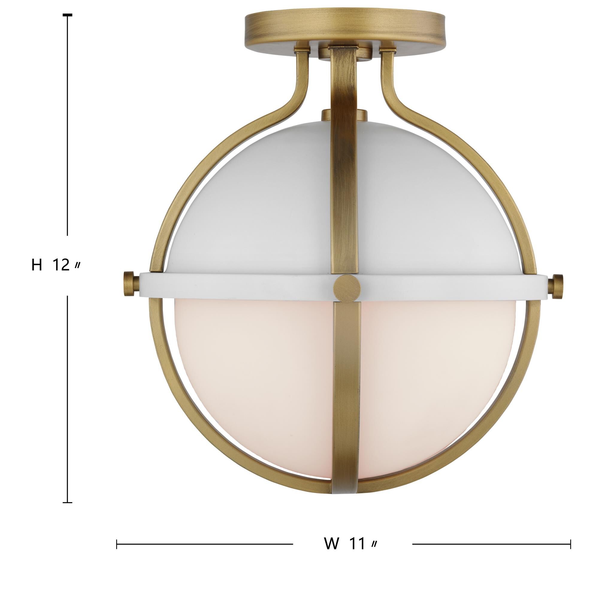 Lincoln 11 Inch 1 Light Semi Flush Mount by Nuvo Lighting