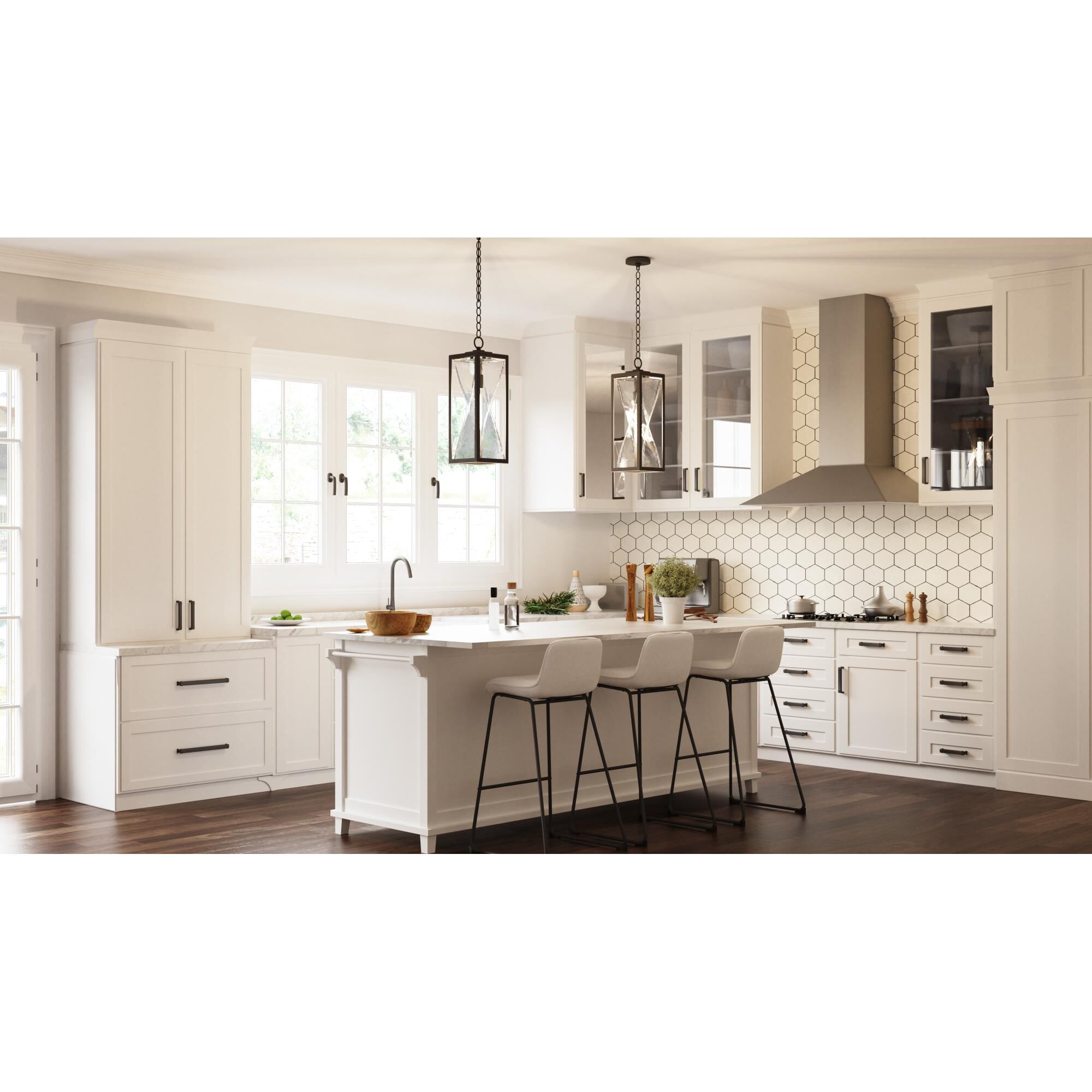 Shown in Matte Black finish and Clear Hammered glass