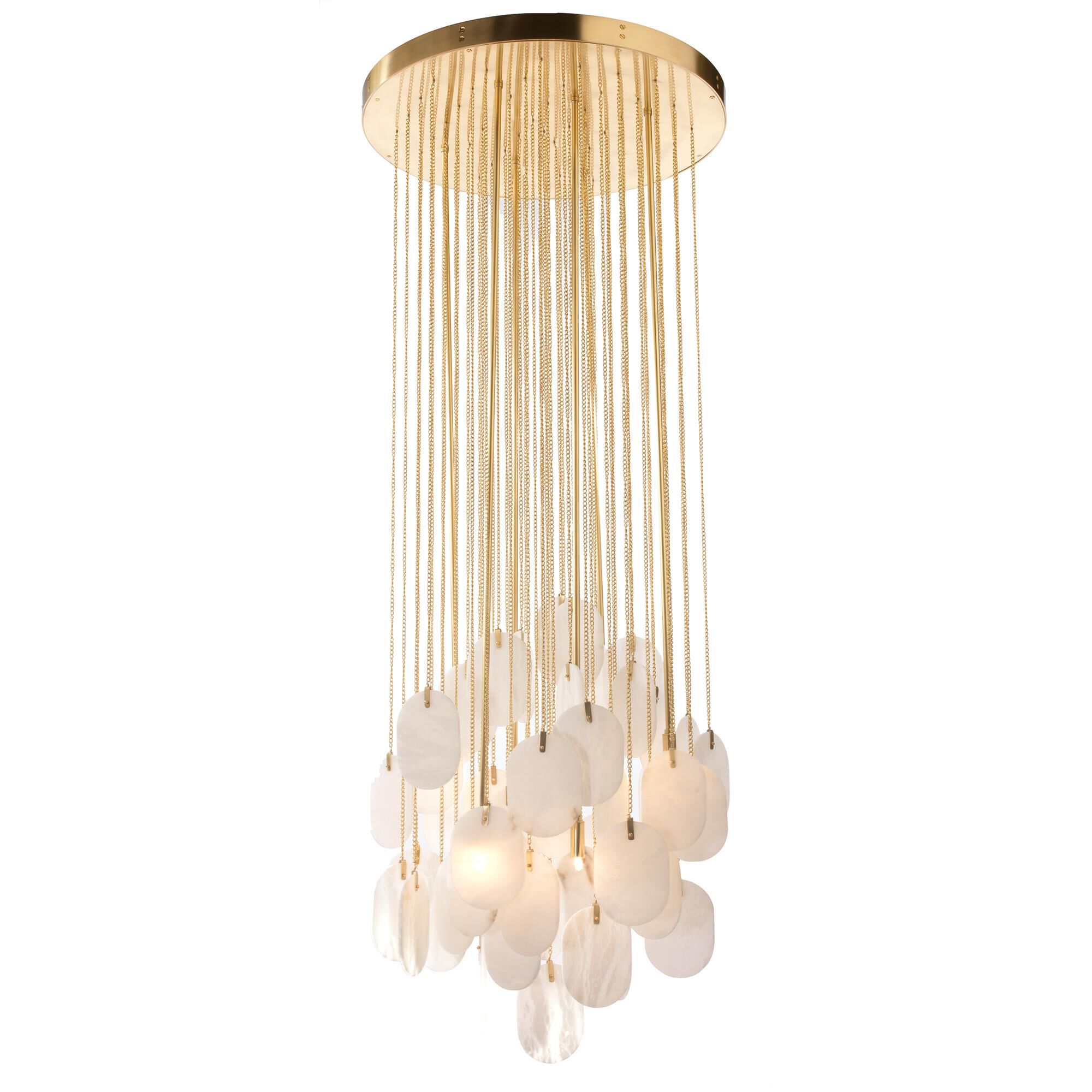Shown in Brass finish and White Alabaster glass