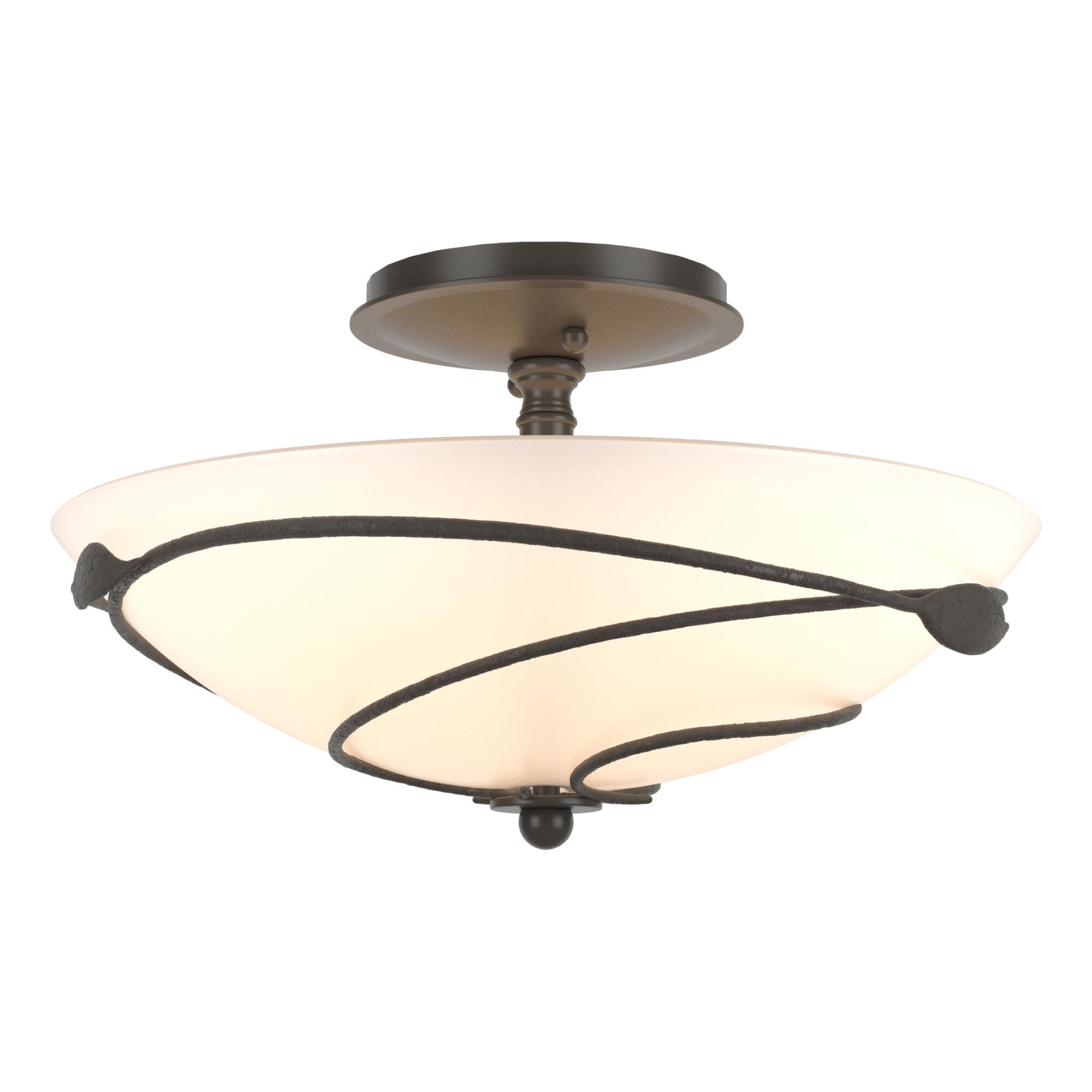 Forged Leaves 13 Inch 2 Light Semi Flush Mount by Hubbardton Forge