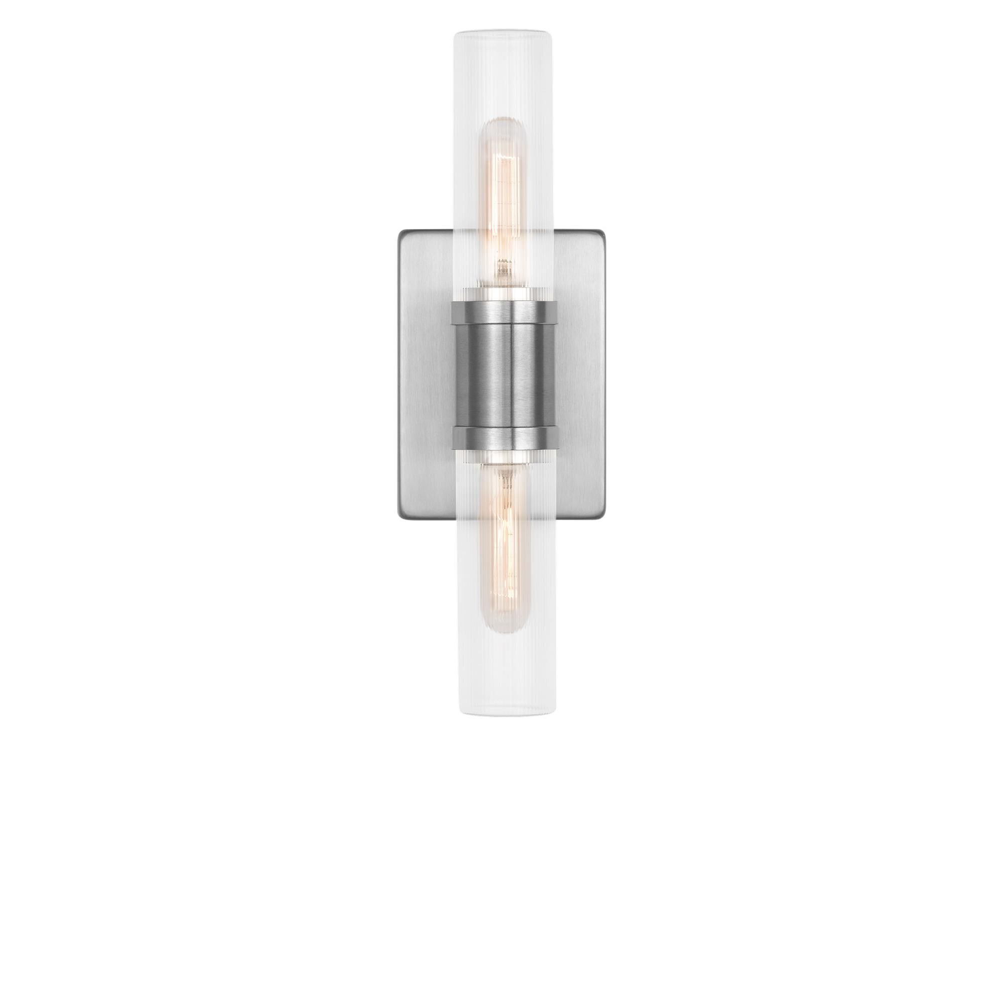 Shown in Brushed Nickel finish and Clear Fluted glass