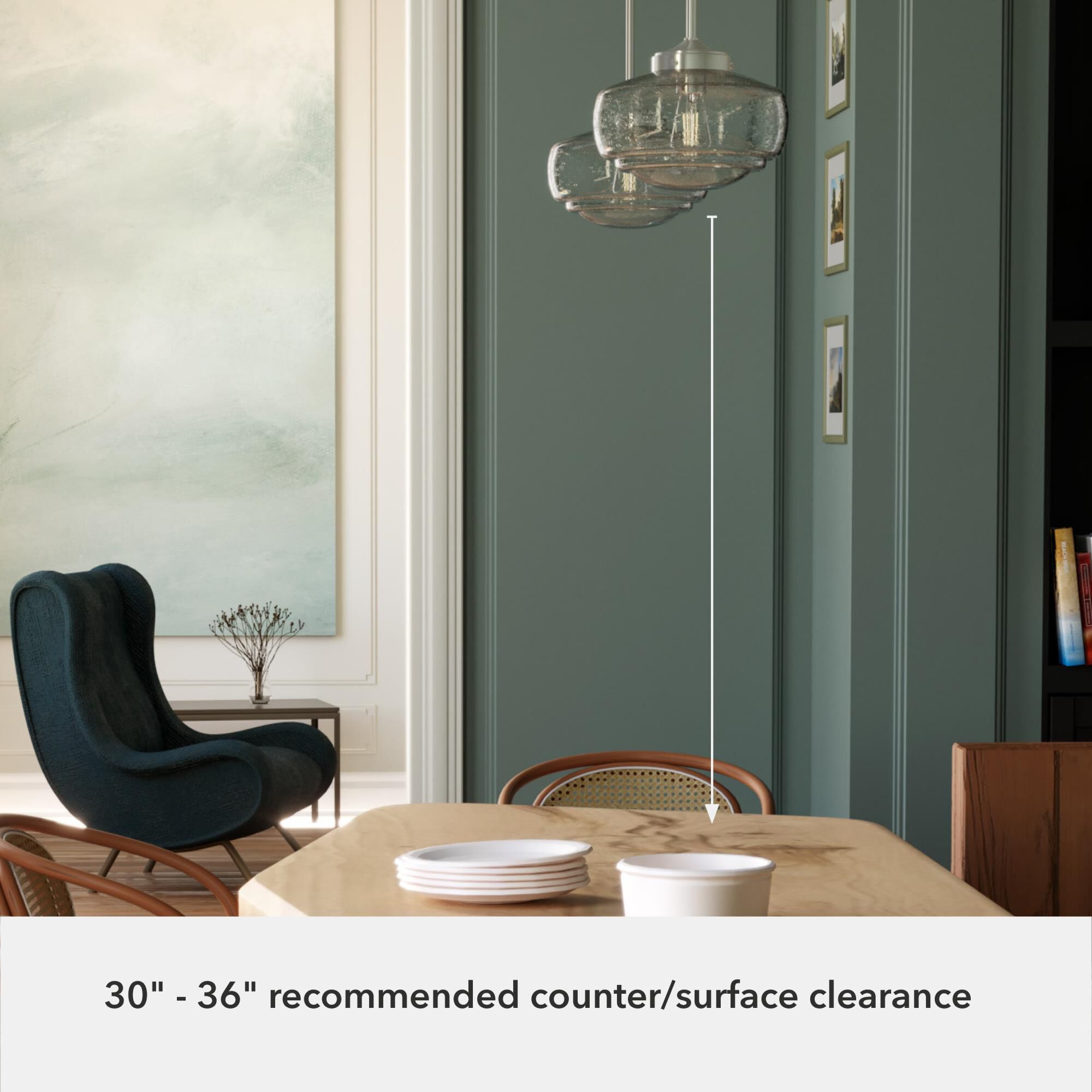 Shown in Brushed Nickel finish and Clear Seeded glass