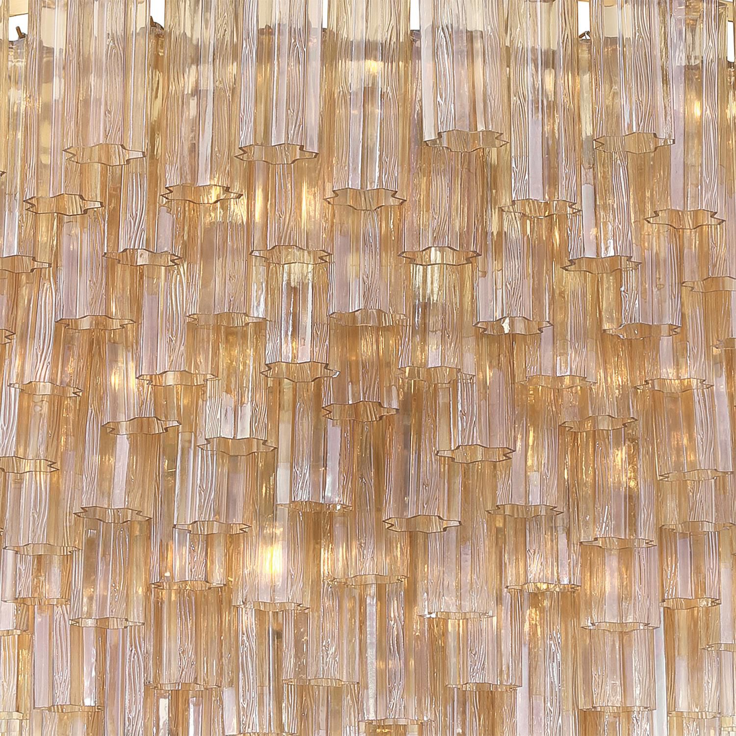 Shown in Aged Brass finish and Tronchi Glass crystal