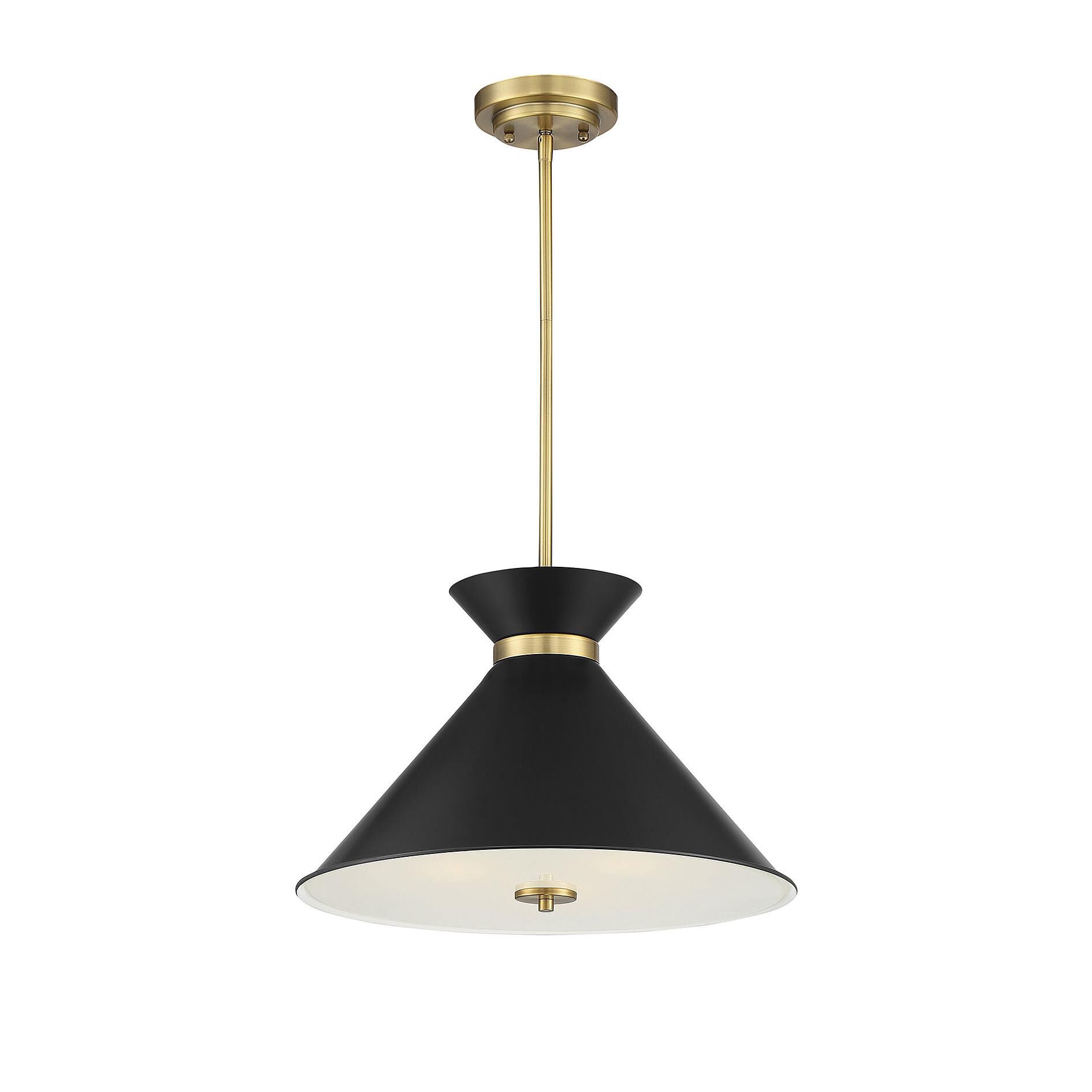 Shown in Black With Warm Brass Accents finish and Clear Diffuser glass and Black shade