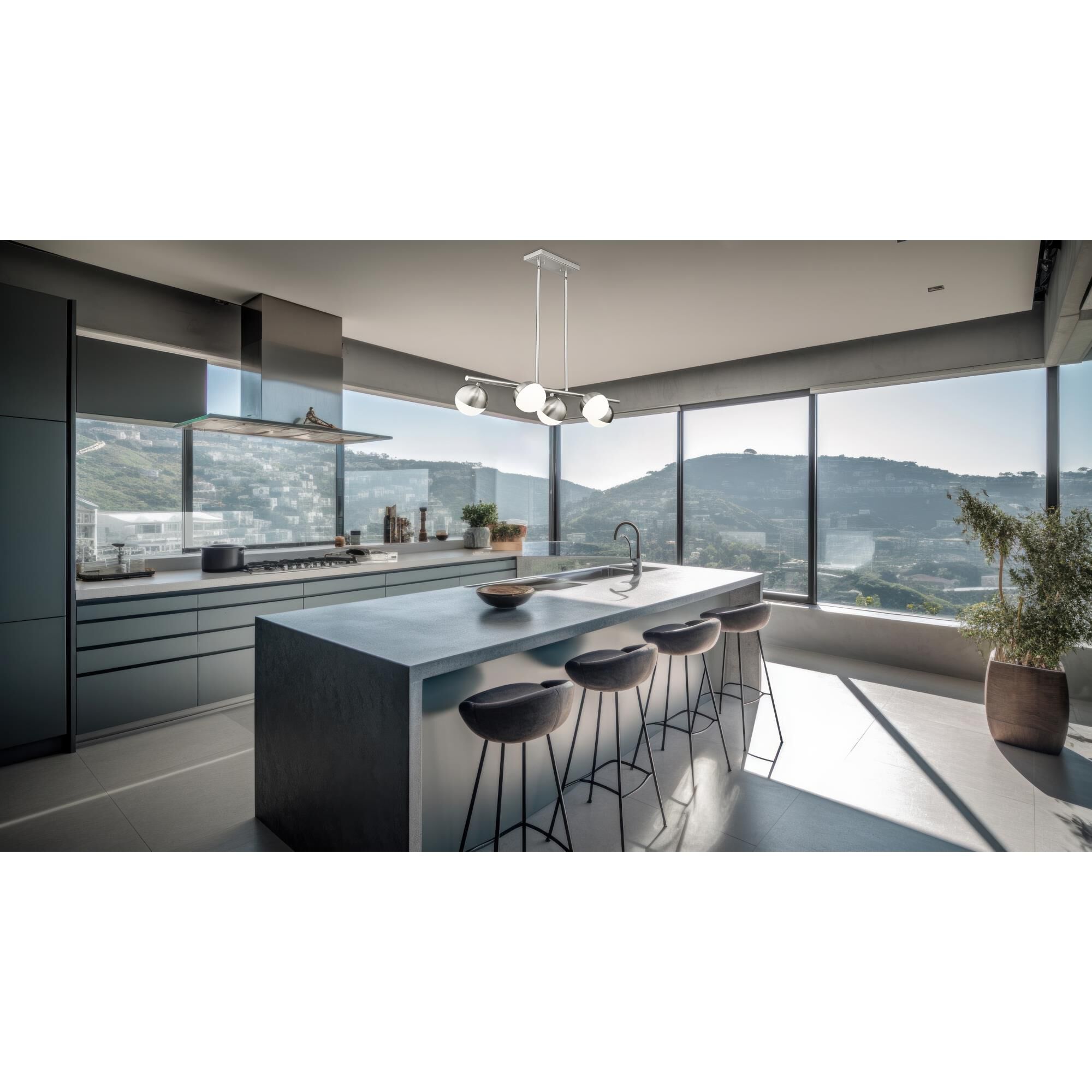 Shown in Brushed Nickel finish and Matte Opal glass and Matte Opal shade