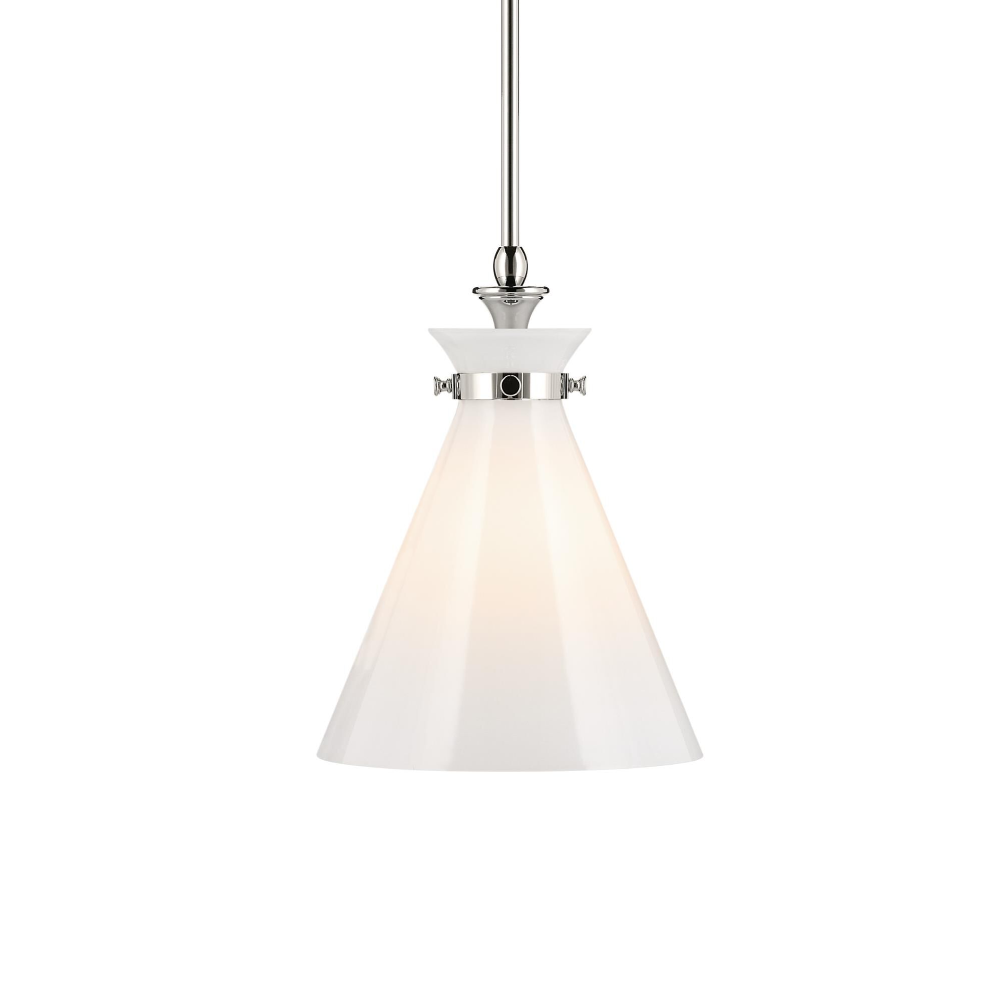 Shown in Polished Nickel finish and Opal glass