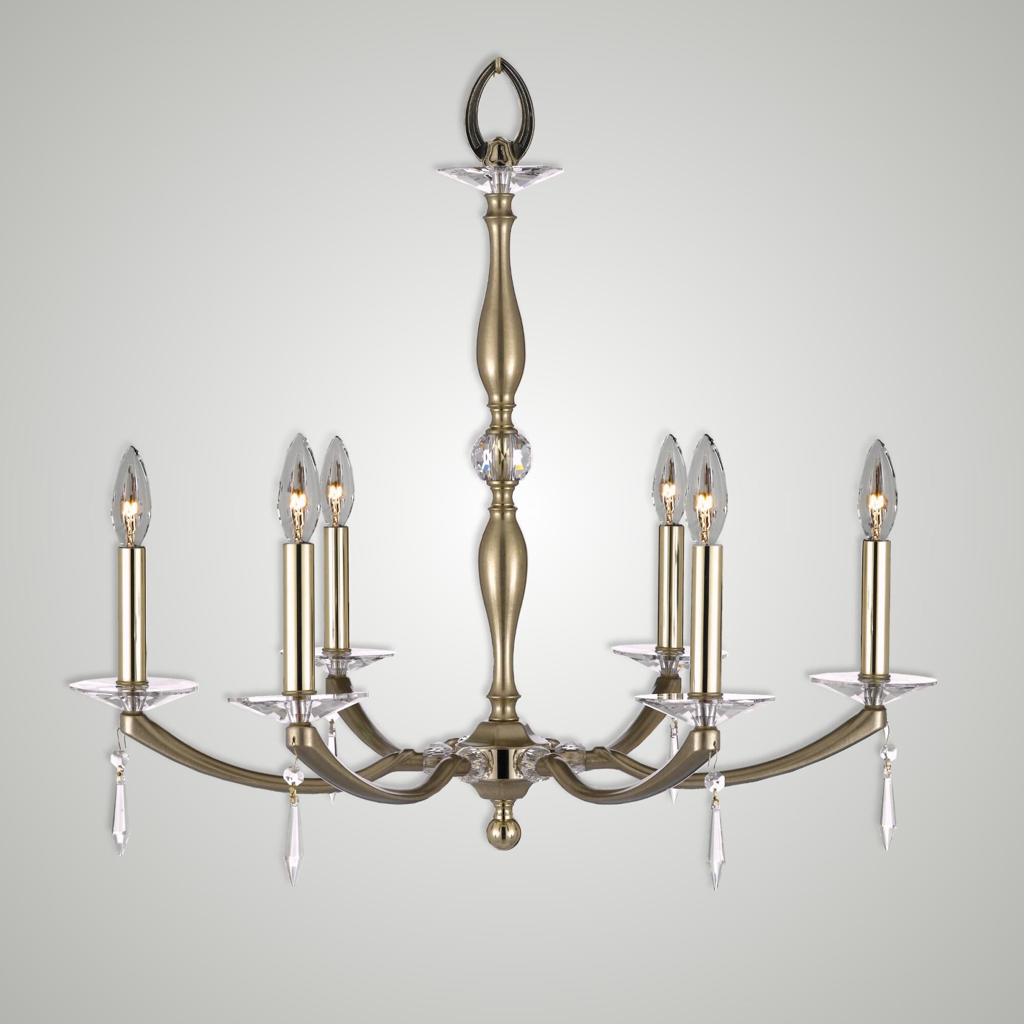 Kensington 26 Inch 6 Light Chandelier by American Brass and Crystal