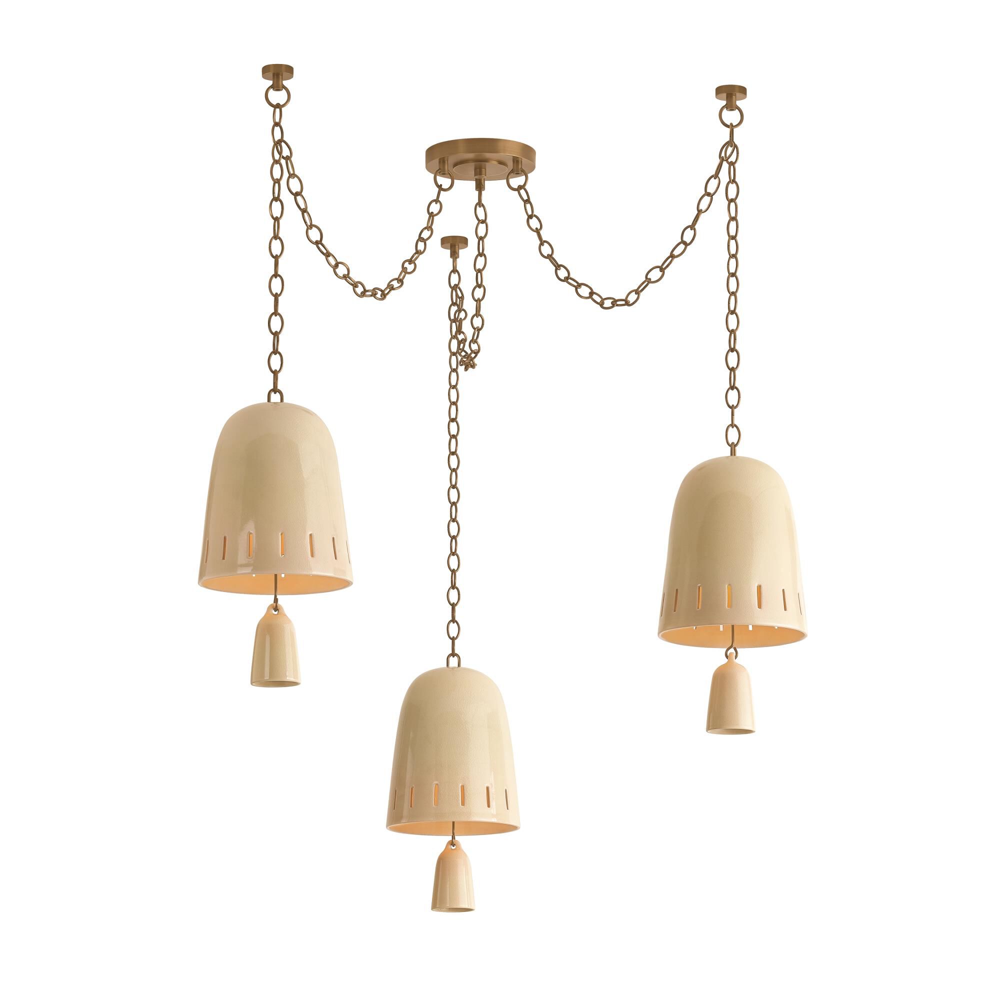 Shown in Patina Brass and Ceramic Ivory Crackle finish and Ivory Crackle Ceramic shade