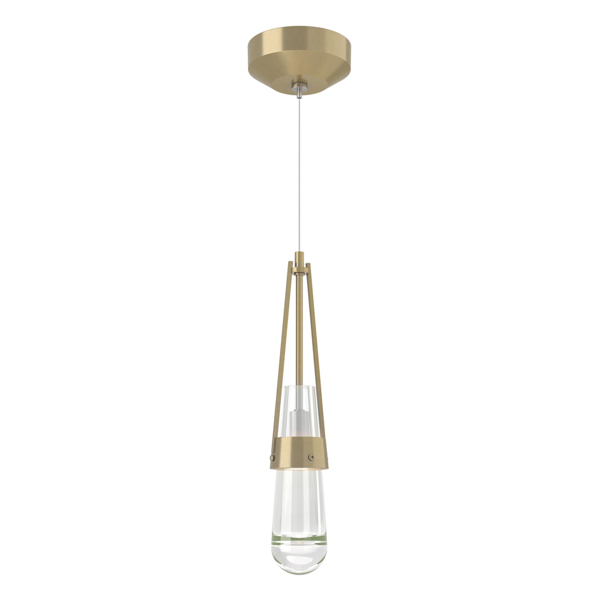 Shown in Modern Brass finish and Clear glass