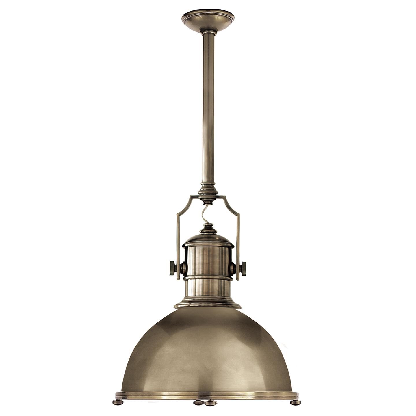 Shown in Antique Nickel finish and Antique Nickel shade