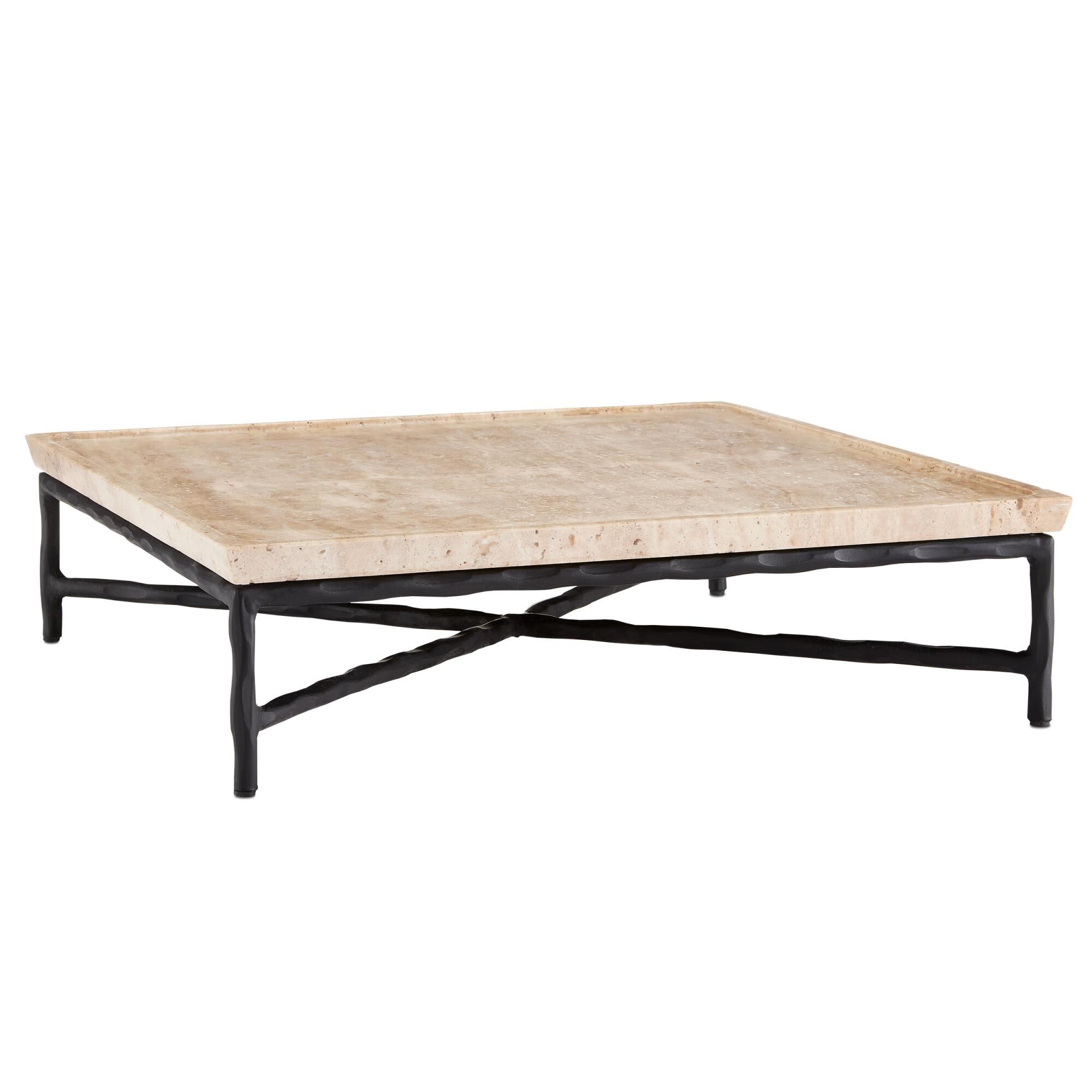 Boyles Travertine Large Tray Tray by Currey and Company