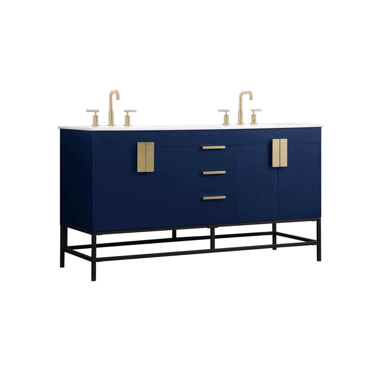 Shown in Blue finish and Without Backsplash accent