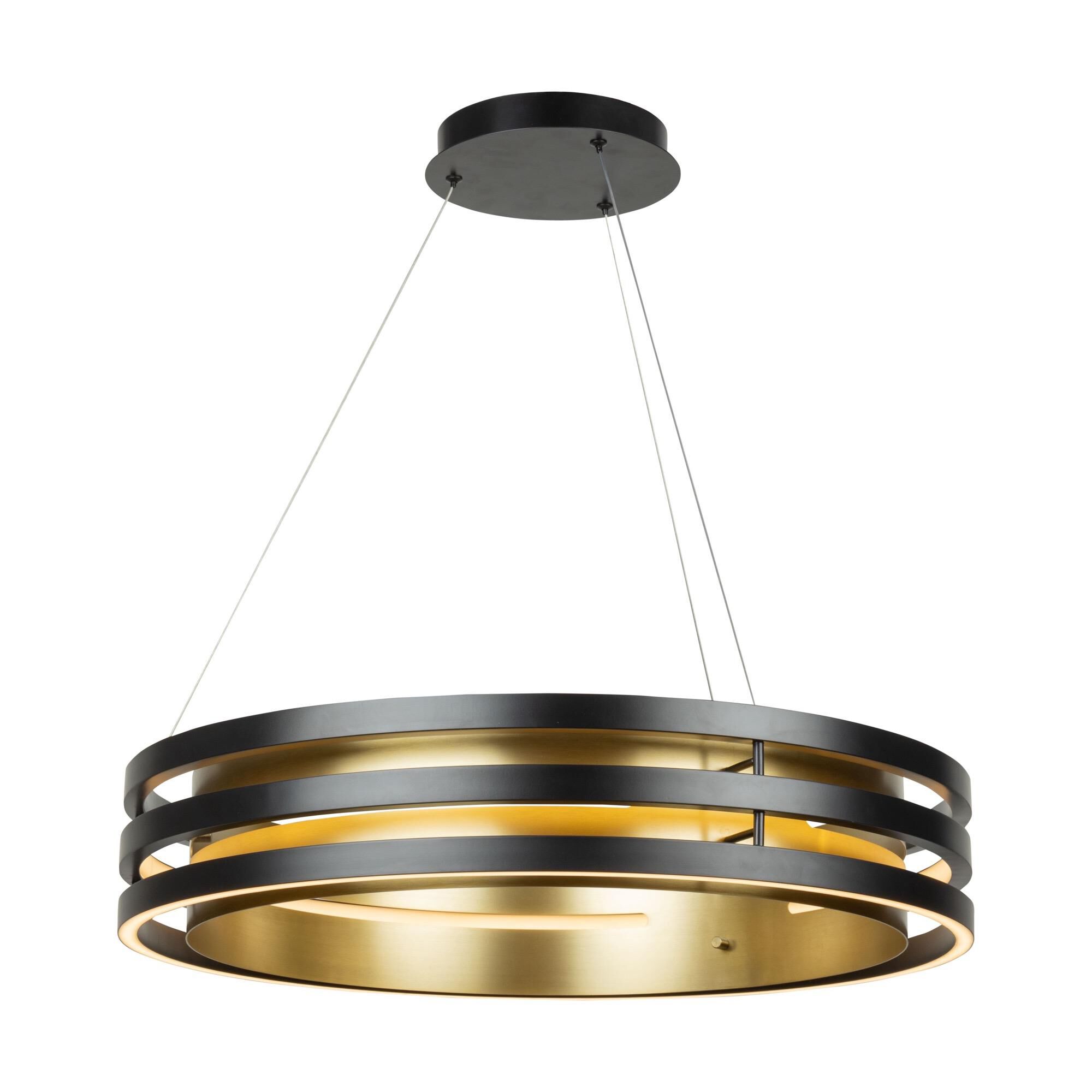 Shown in Black And Brushed Brass finish and Silicone shade