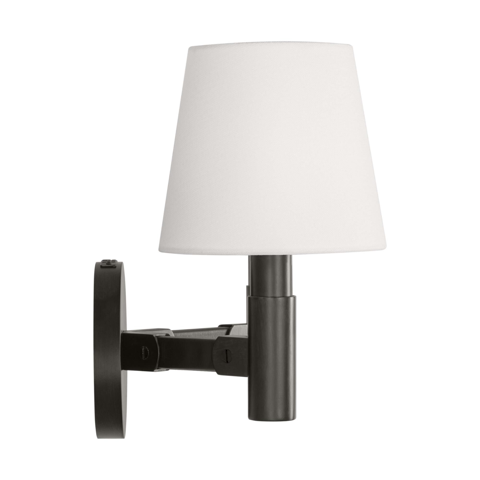 Shown in Aged Iron finish and White Linen shade