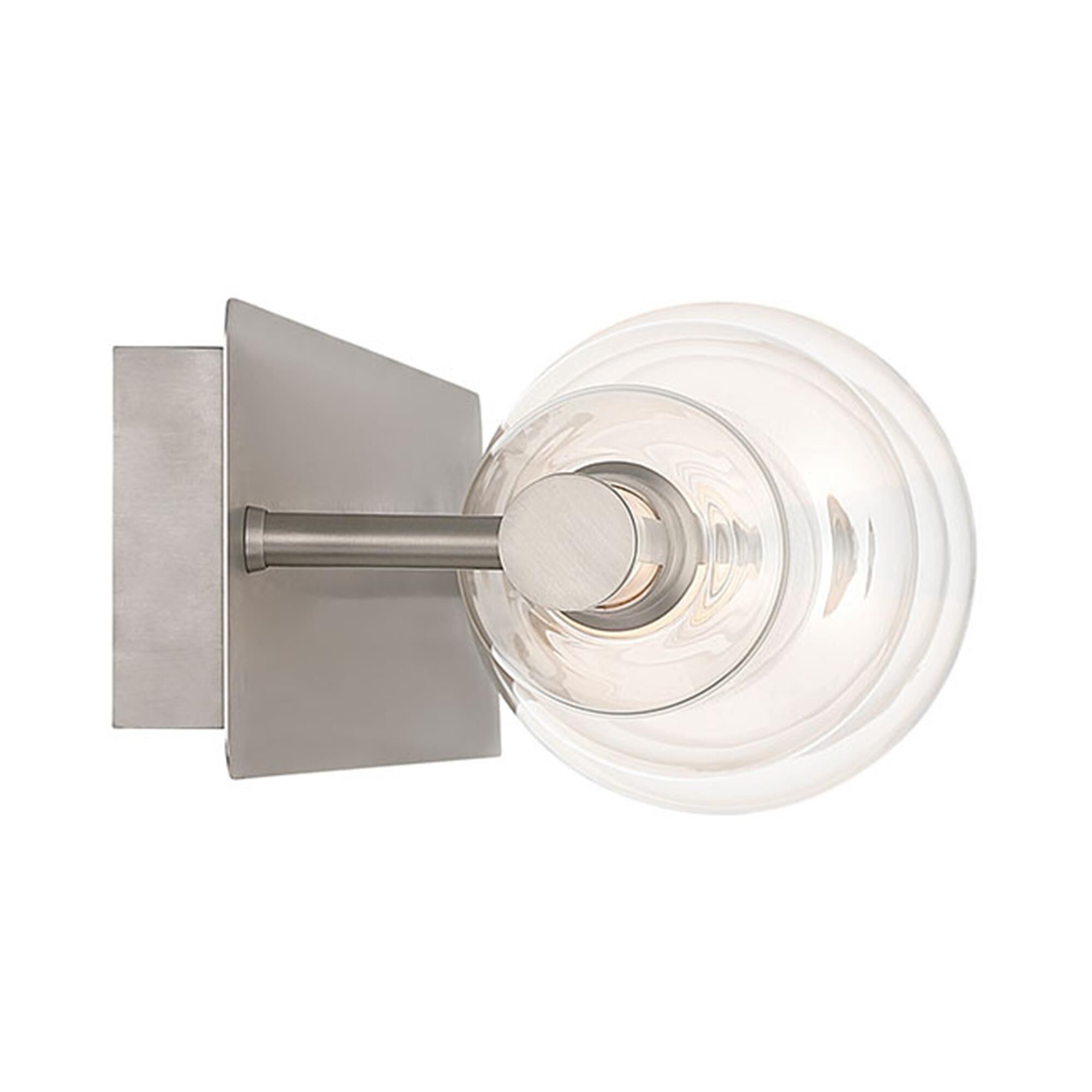 Shown in Satin Nickel finish and Clear glass