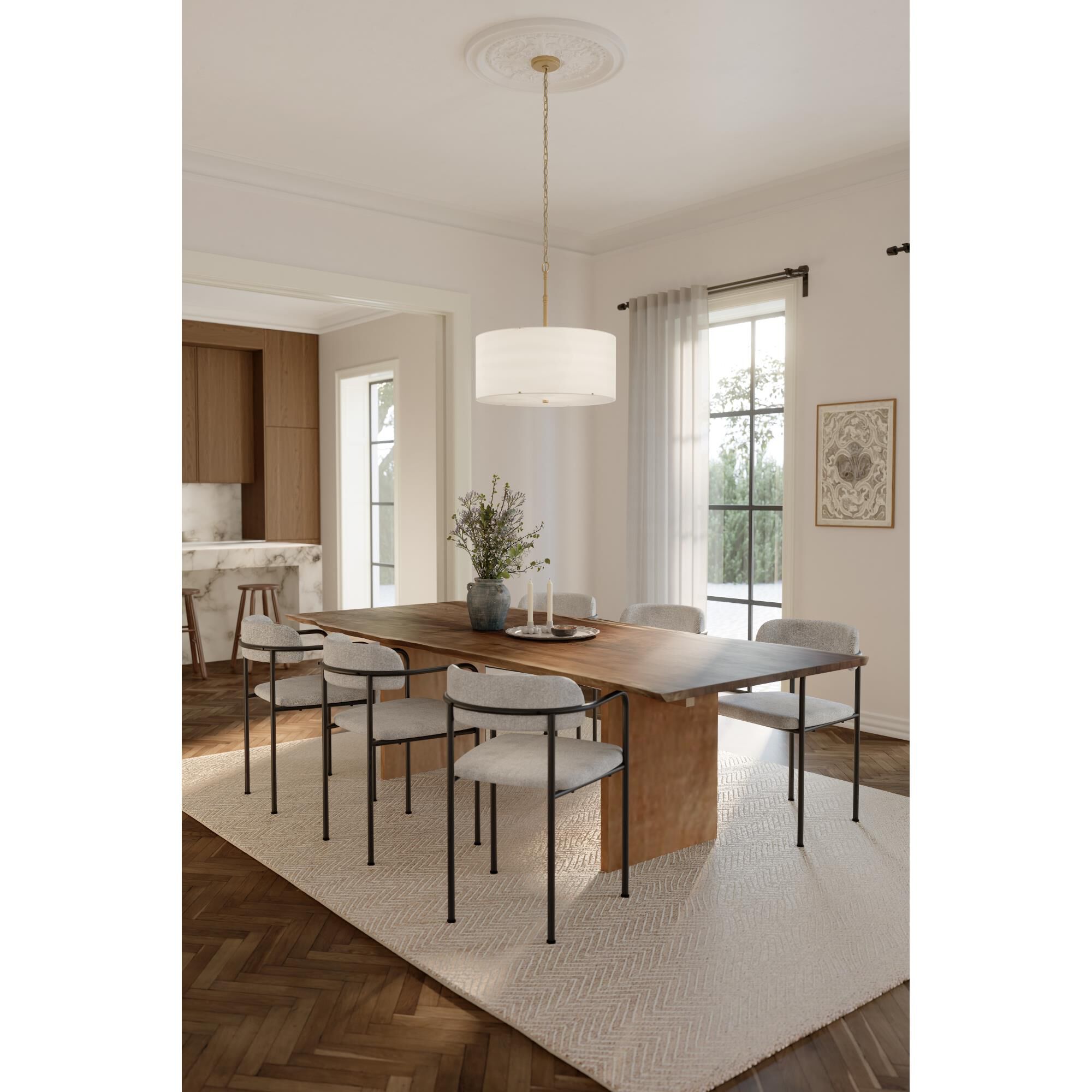 Shown in Legacy Brass finish and White shade