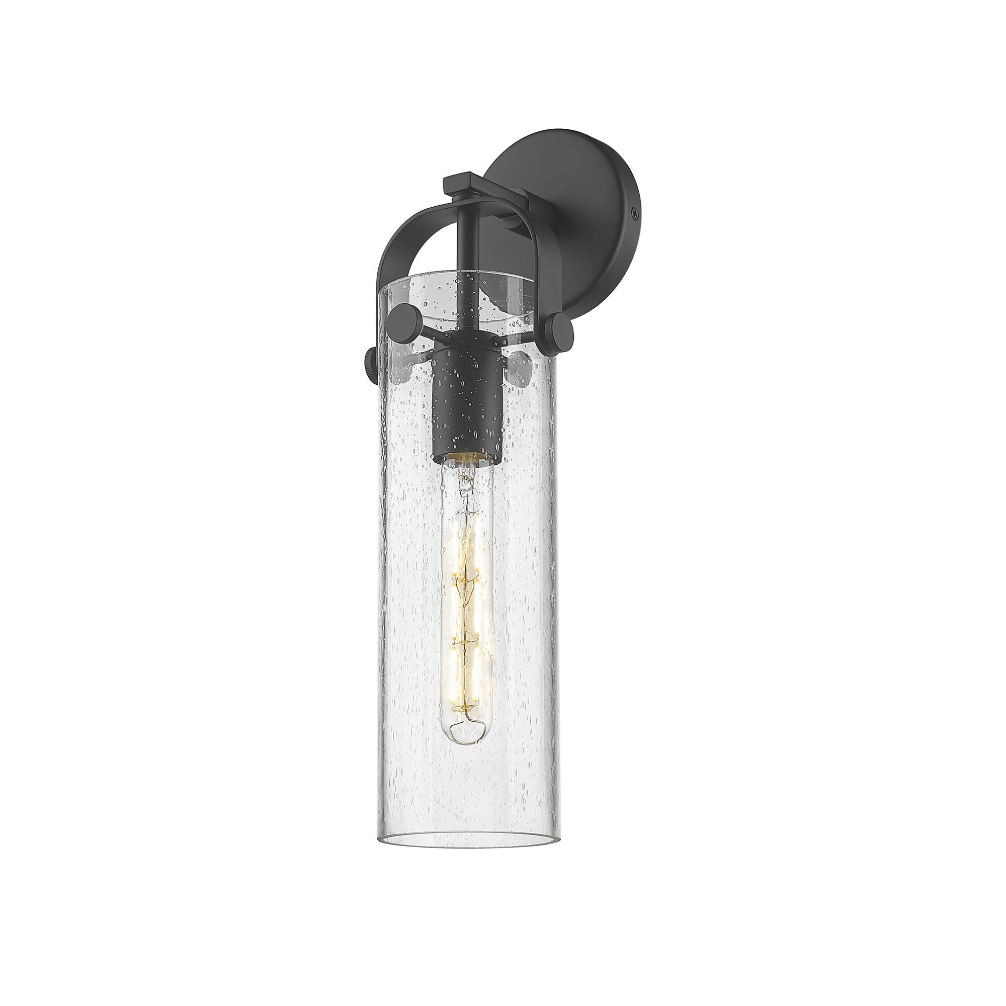 Shown in Matte Black finish and Seedy glass