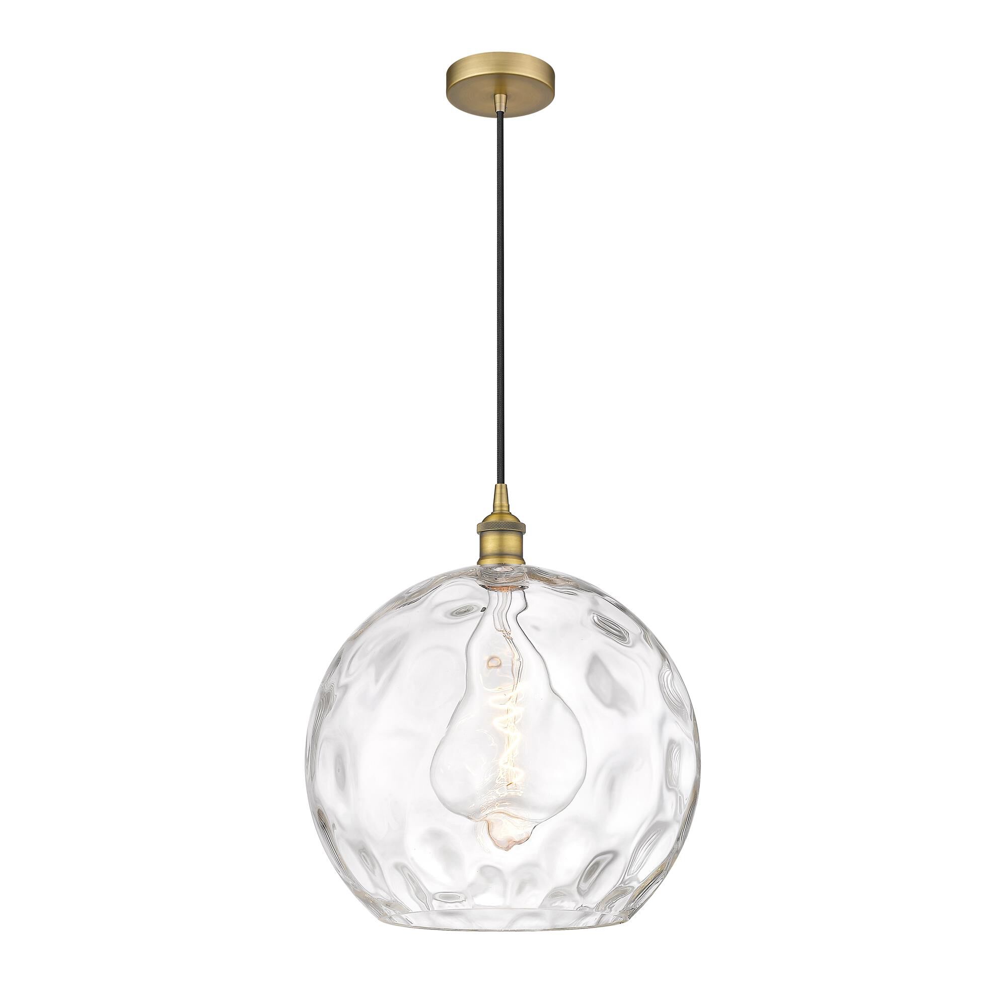 Shown in Brushed Brass finish and Clear glass