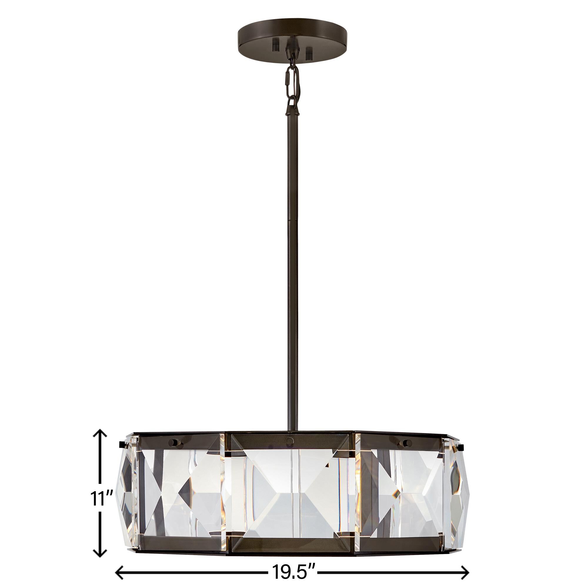 Shown in Black Oxide finish and Faceted Clear Crystal glass