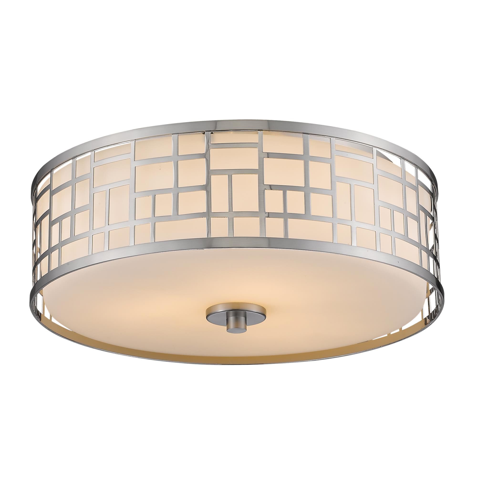 Shown in Brushed Nickel finish and Glass shade