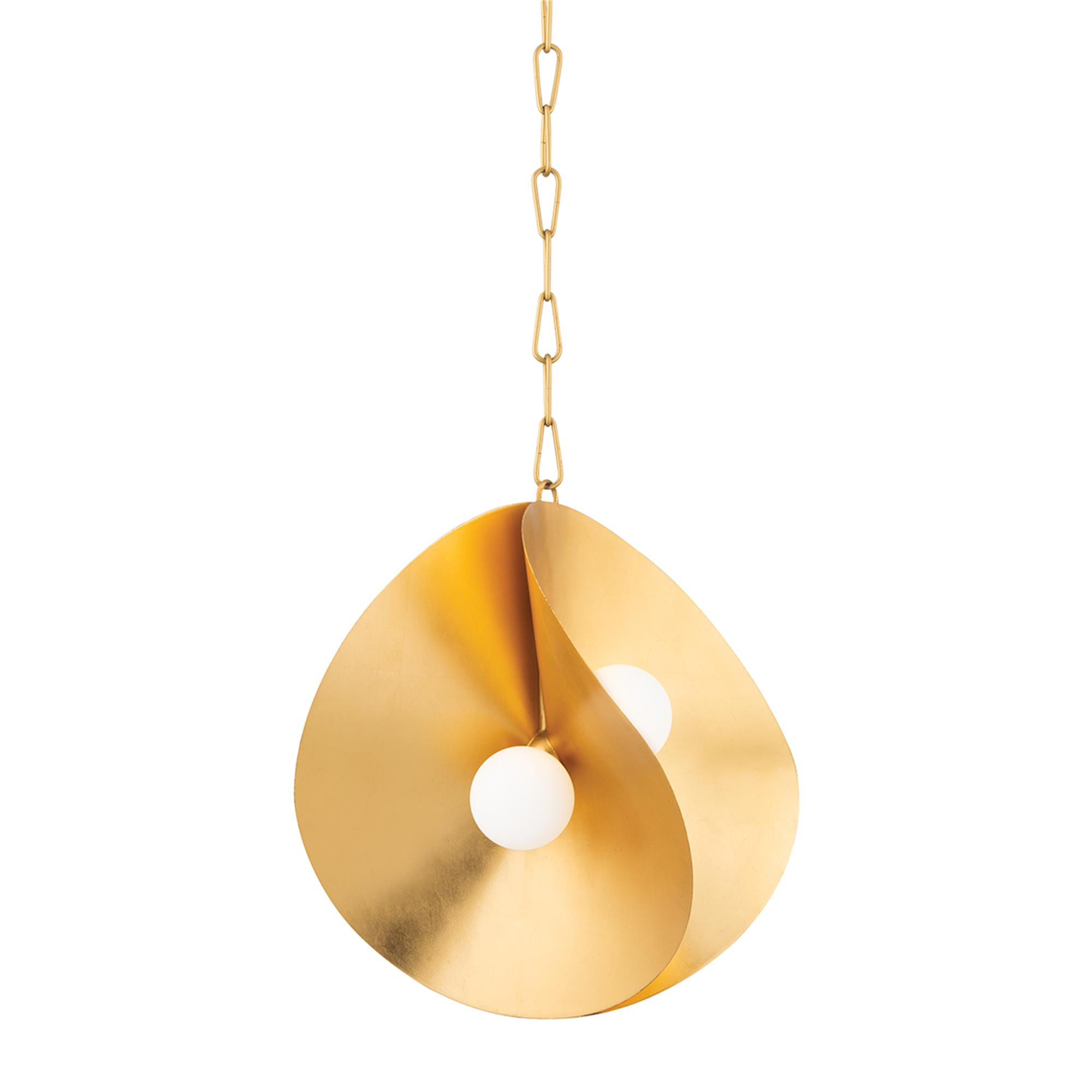 Shown in Gold Leaf finish and Opal Matte glass