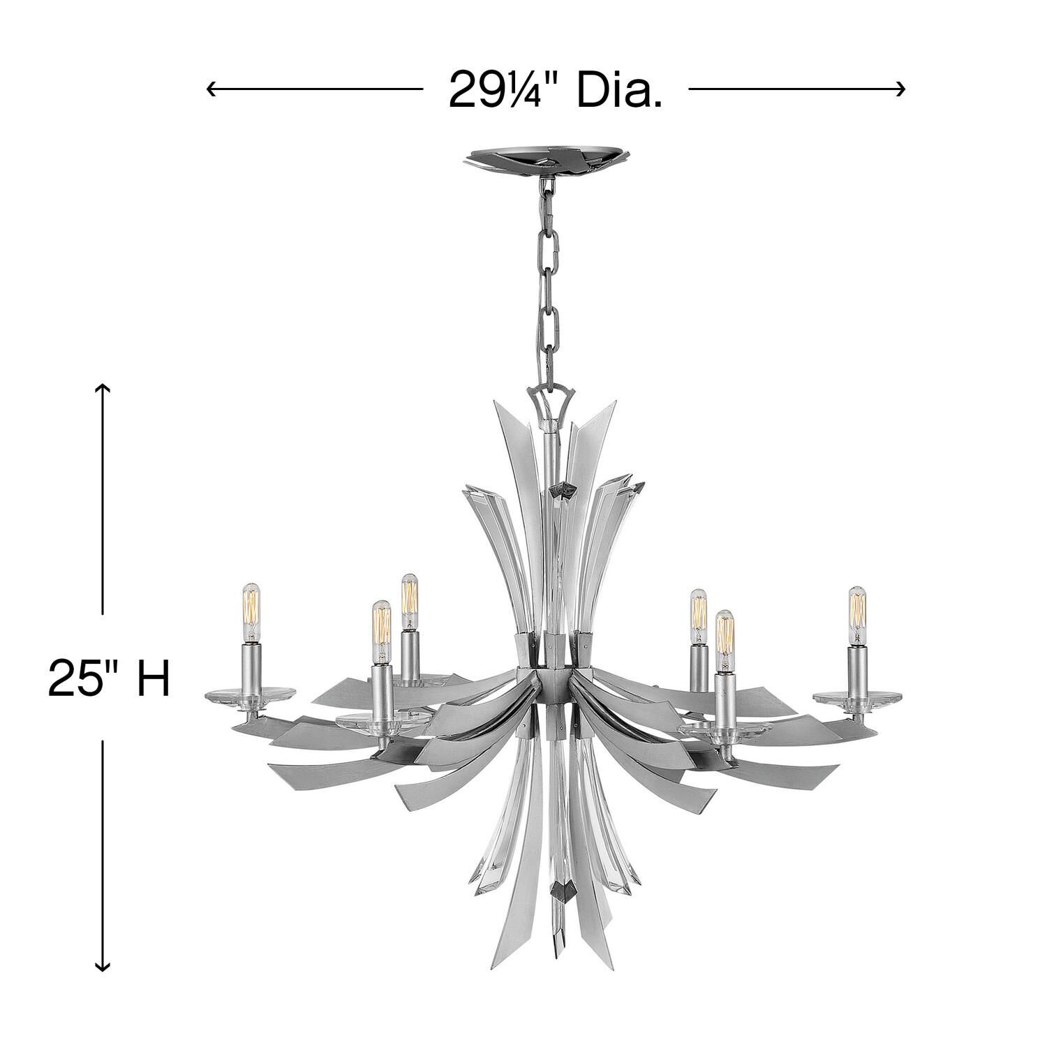 Vida 29 Inch 6 Light Chandelier by Fredrick Ramond