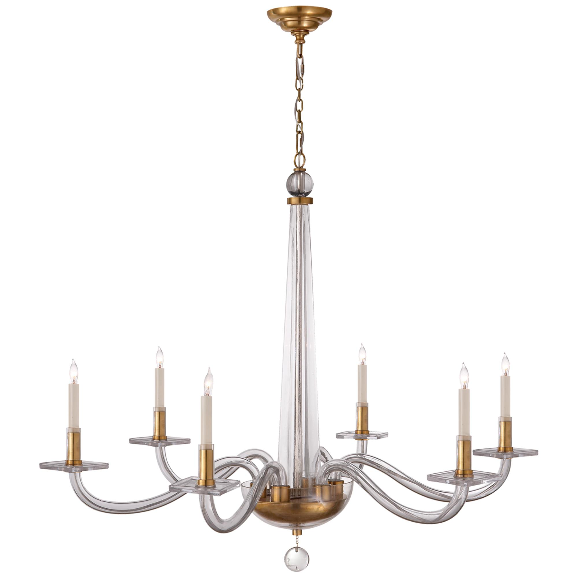 Shown in Antique Brass And Clear Glass finish