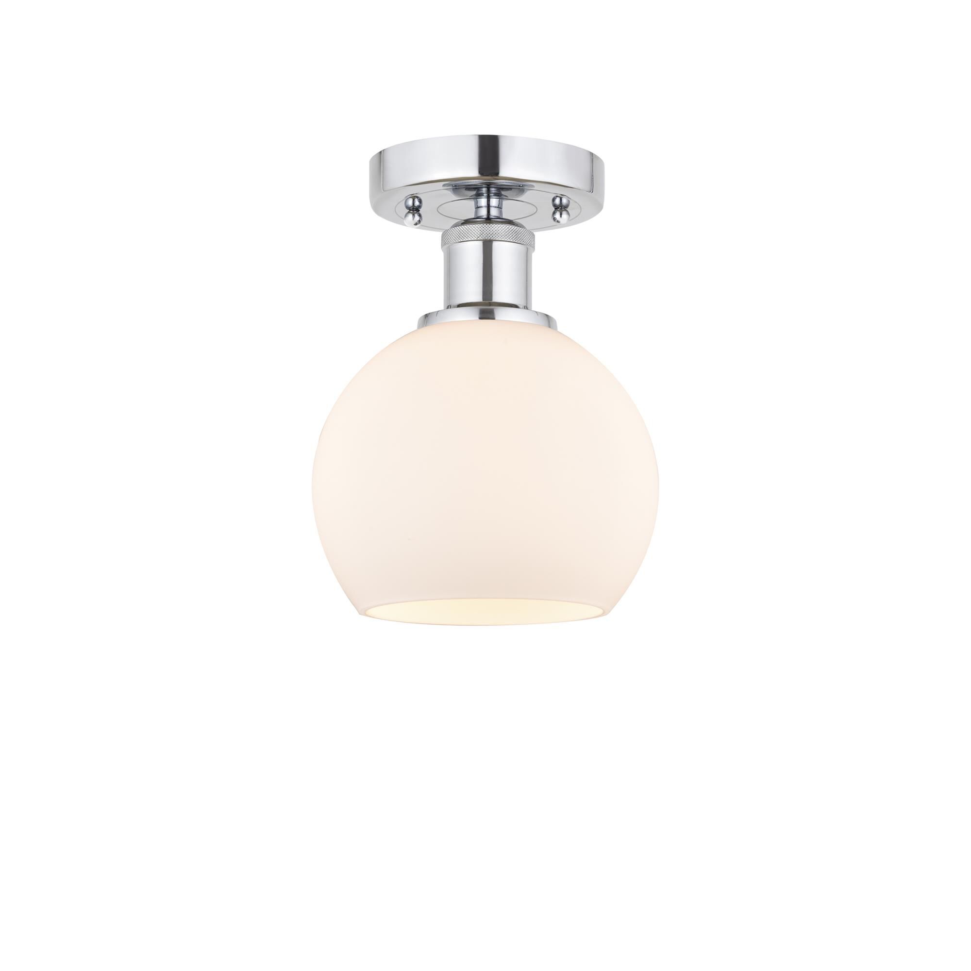 Shown in Polished Chrome finish and Matte White glass