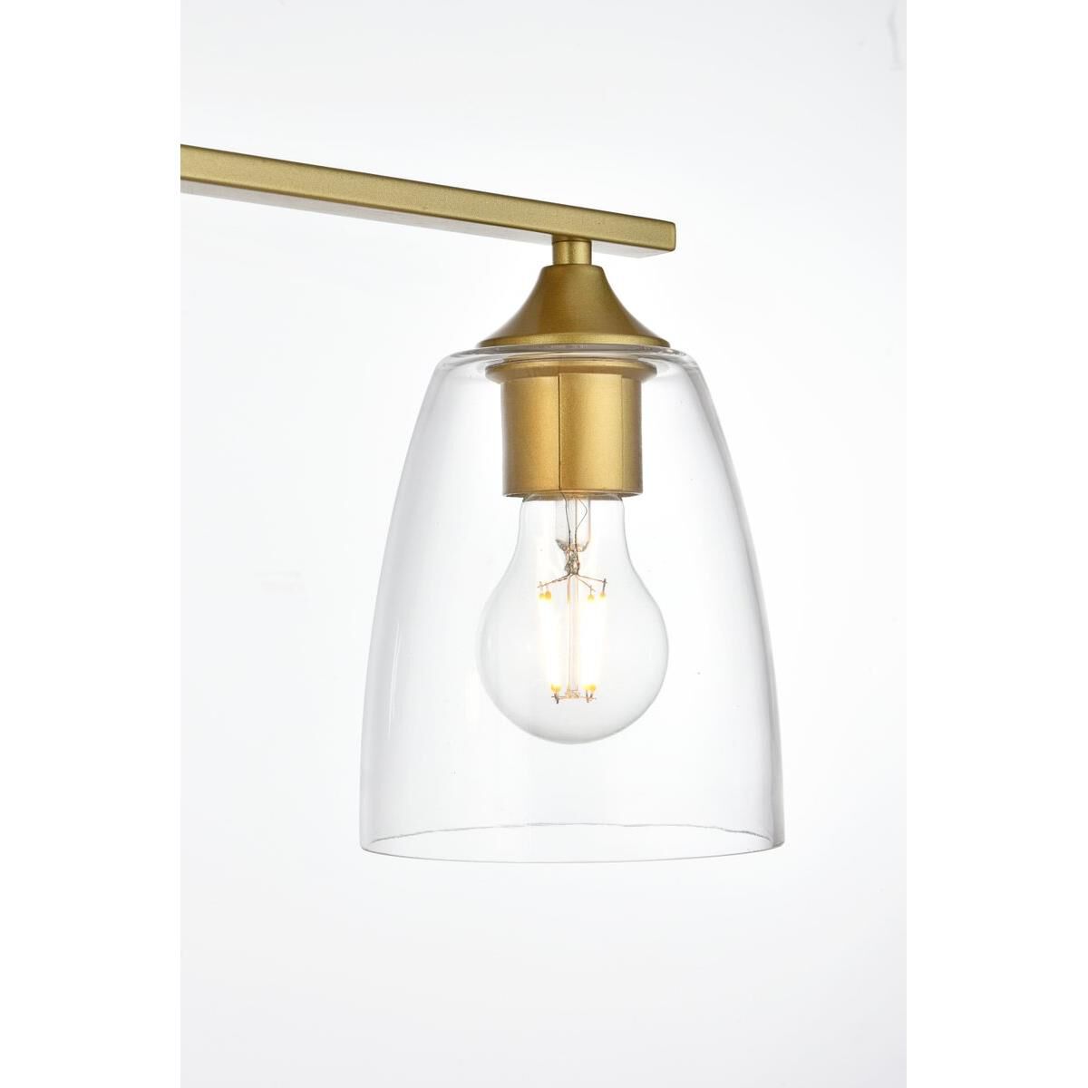 Shown in Brass  finish and Clear glass