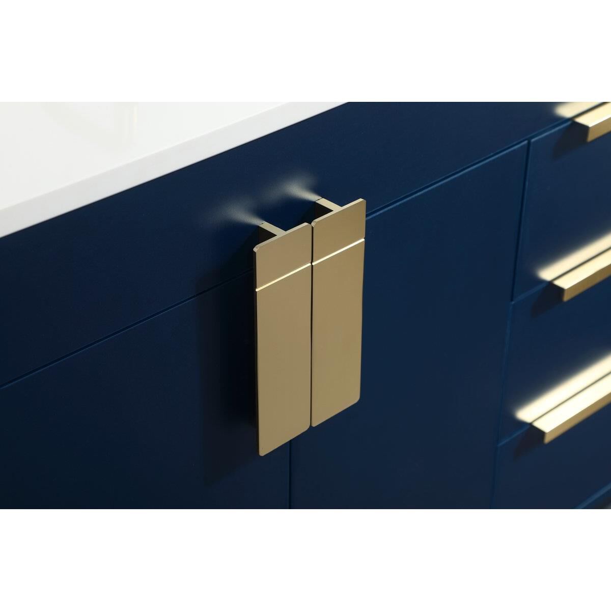 Shown in Blue finish and Without Backsplash accent